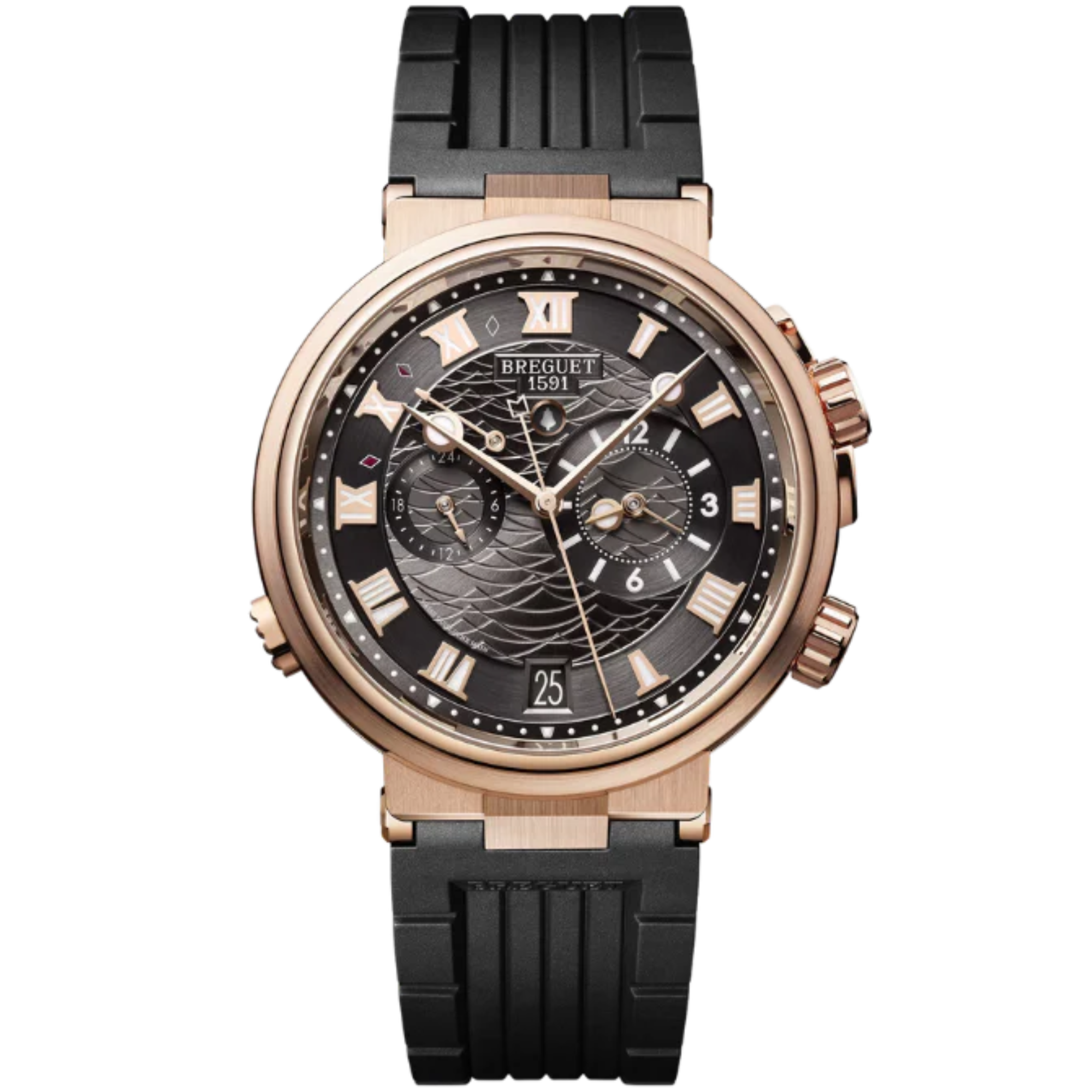 MARINE ALARME MUSICALE 5547 40 MM ROSE GOLD WITH SUNBURST SLATE GREY DIAL - Breguet