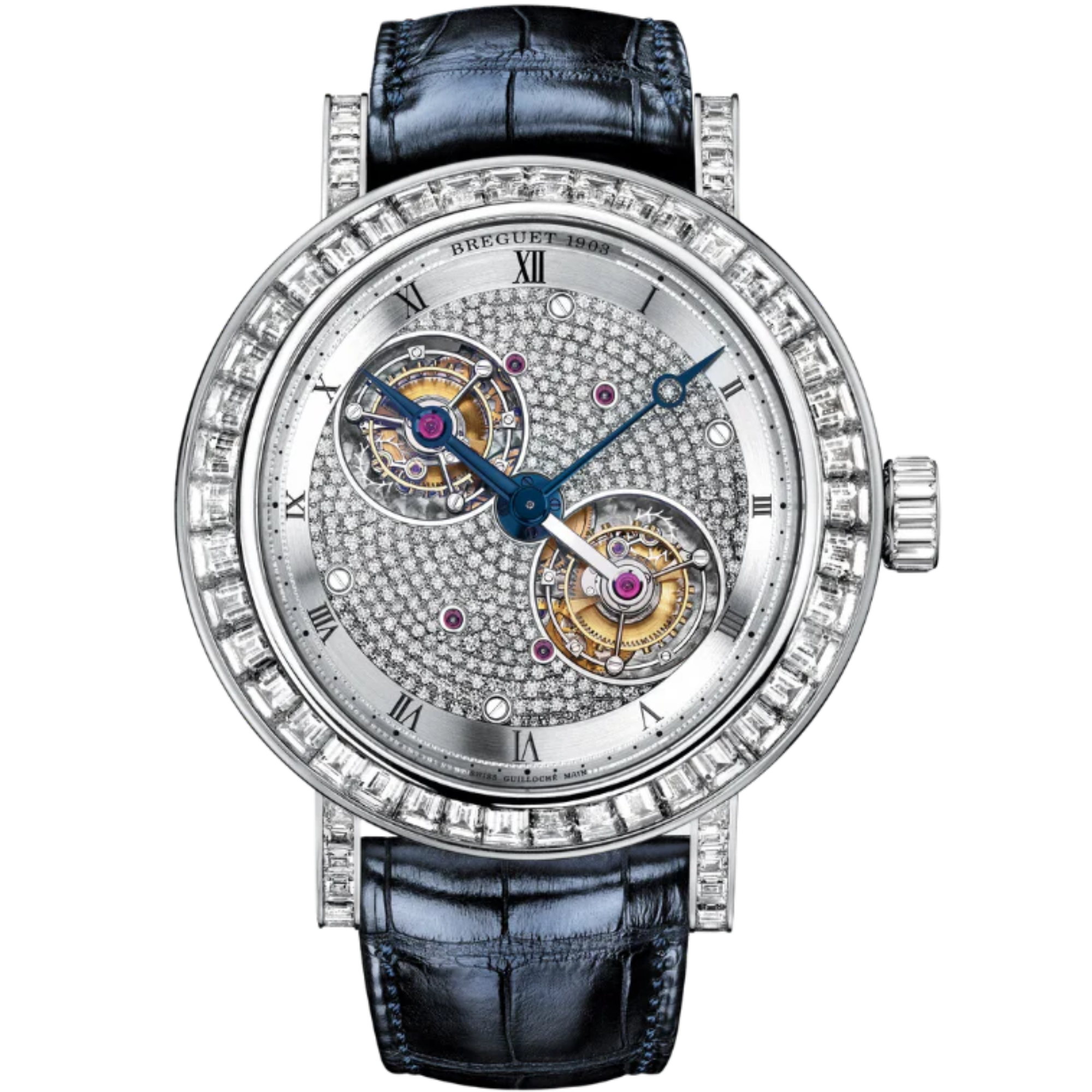 DOUBLE TOURBILLON 5349 50 MM PLATINUM WITH SILVERED DIAMOND DIAL - Breguet