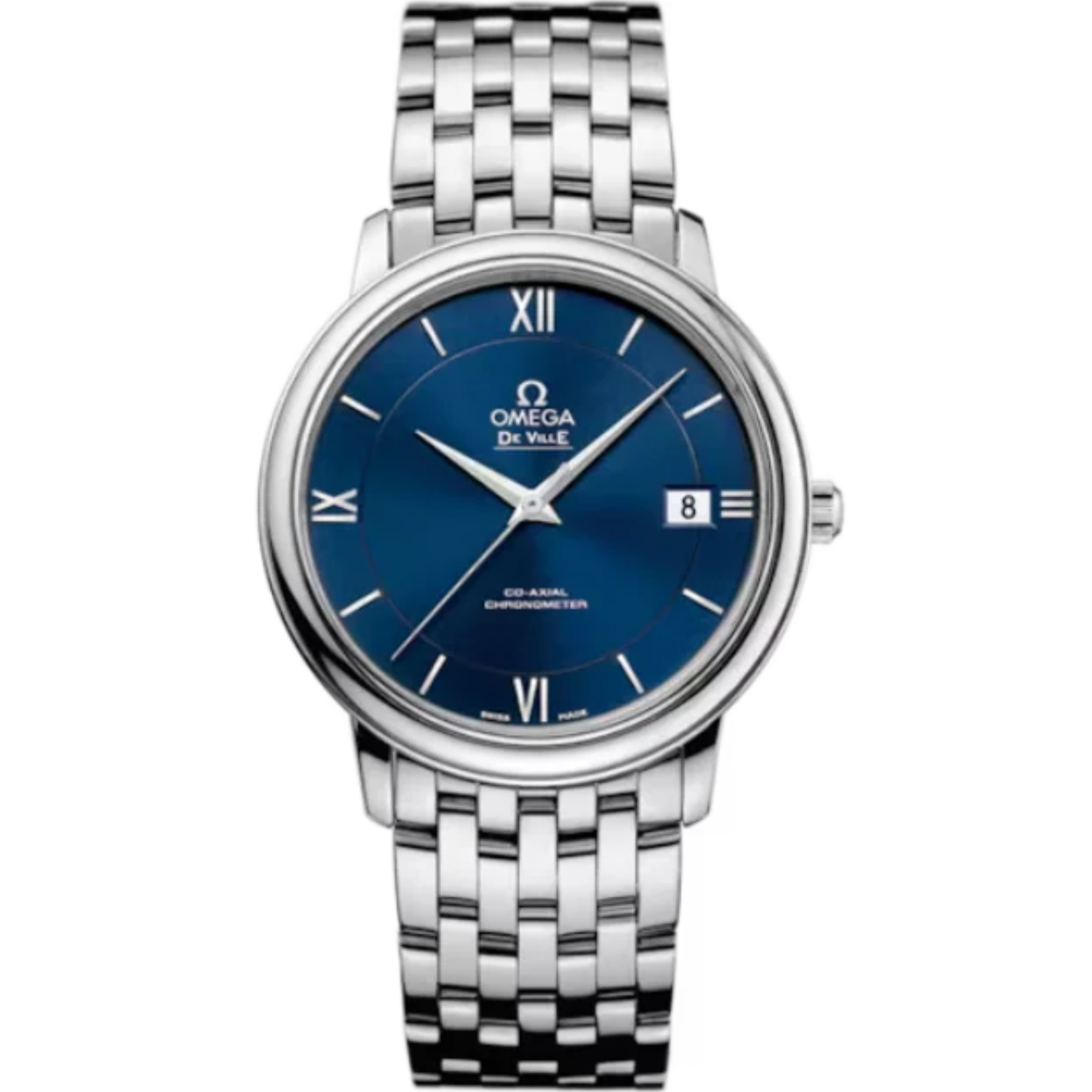 DE VILLE PRESTIGE 37 MM STAINLESS STEEL WITH BLUE DIAL - Omega
