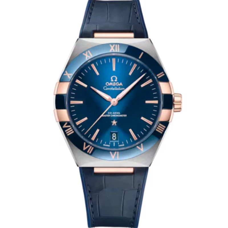 CONSTELLATION 41 MM STAINLESS STEEL - SEDNA™ GOLD WITH BLUE DIAL - Omega