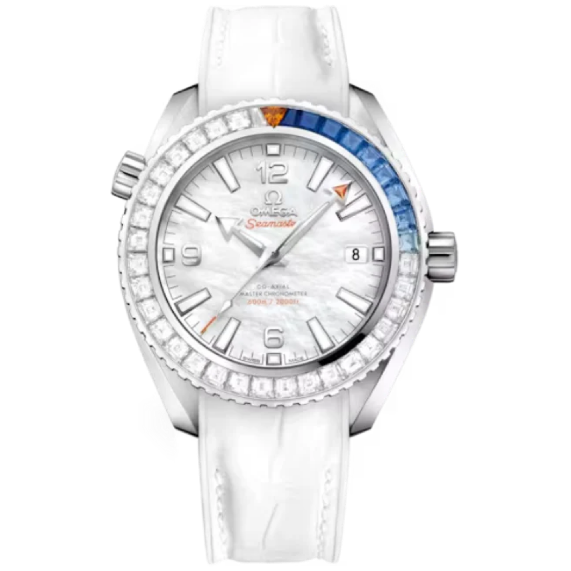 SEAMASTER PLANET OCEAN 600M 39 MM WHITE GOLD WITH MOTHER OF PEARL DIAL - Omega