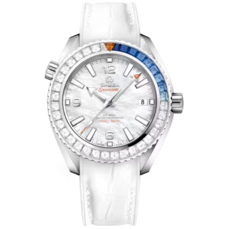 SEAMASTER PLANET OCEAN 600M 39 MM WHITE GOLD WITH MOTHER OF PEARL DIAL - Omega