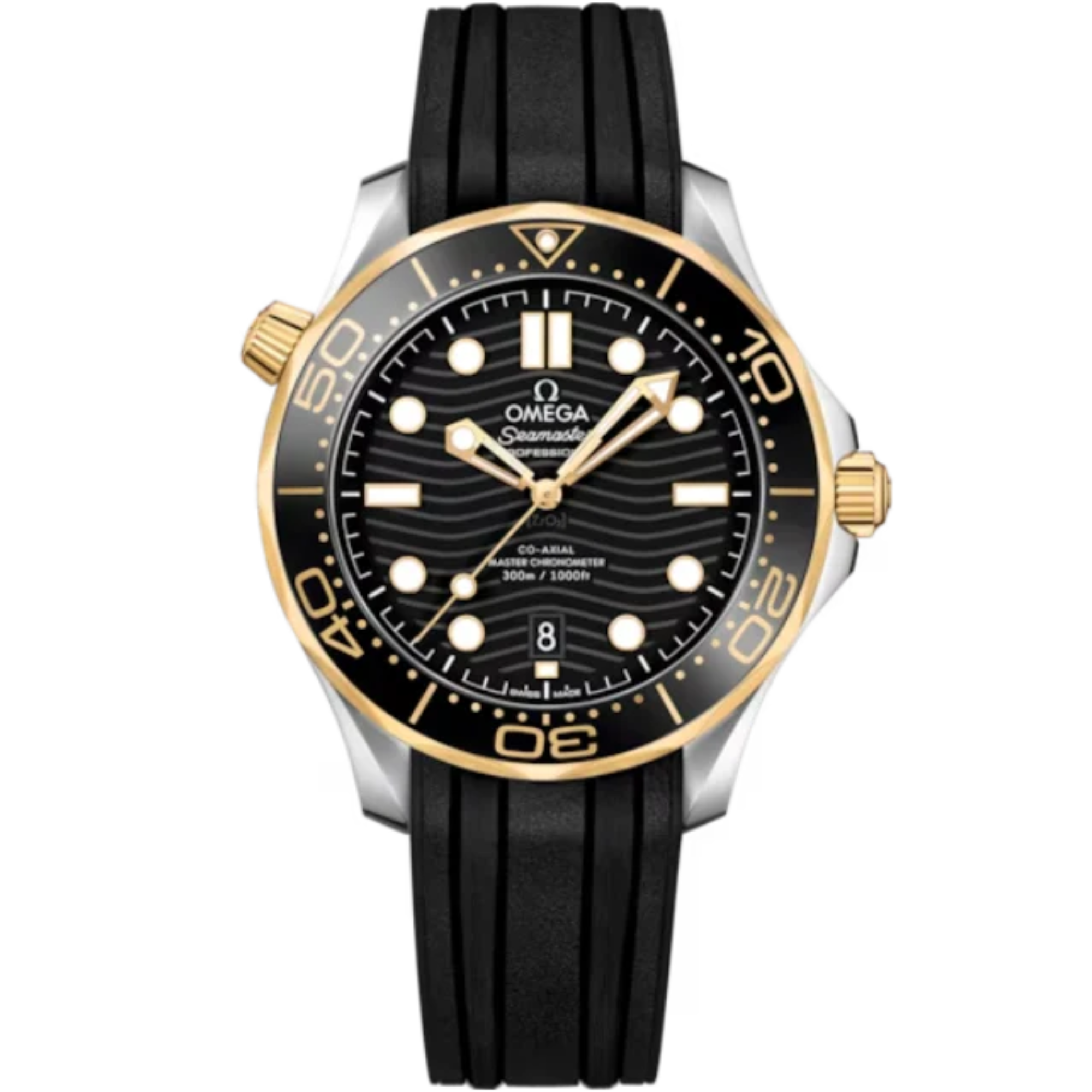 SEAMASTER DIVER 300M 42 MM STAINLESS STEEL - YELLOW GOLD WITH BLACK DIAL - Omega