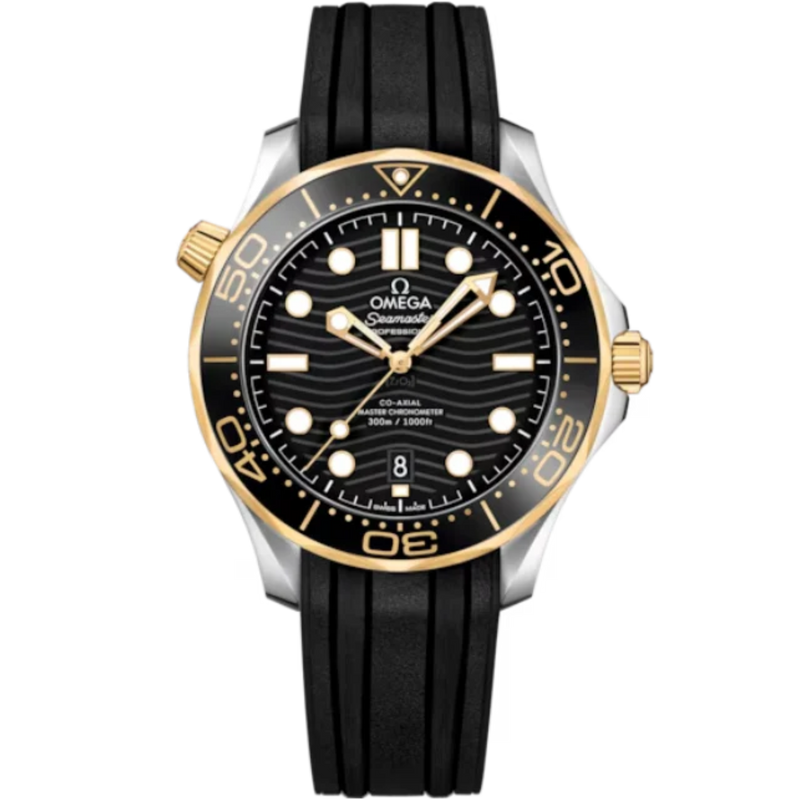 SEAMASTER DIVER 300M 42 MM STAINLESS STEEL - YELLOW GOLD WITH BLACK DIAL - Omega