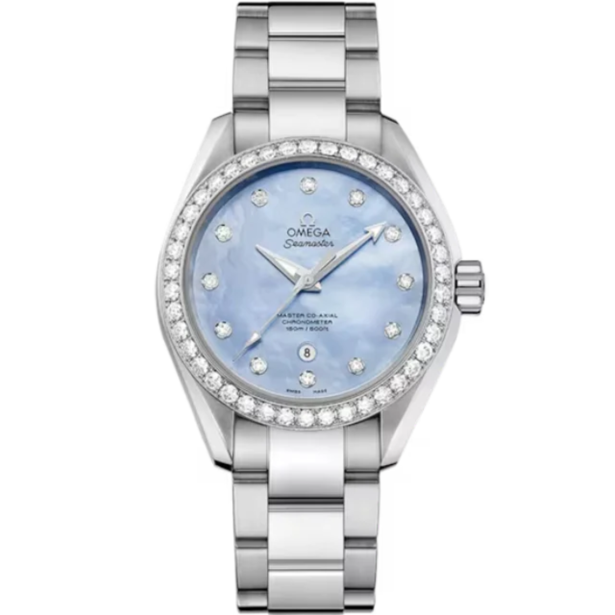 SEAMASTER AQUA TERRA 150M 34 MM STAINLESS STEEL WITH BLUE MOTHER OF PEARL DIAL - Omega