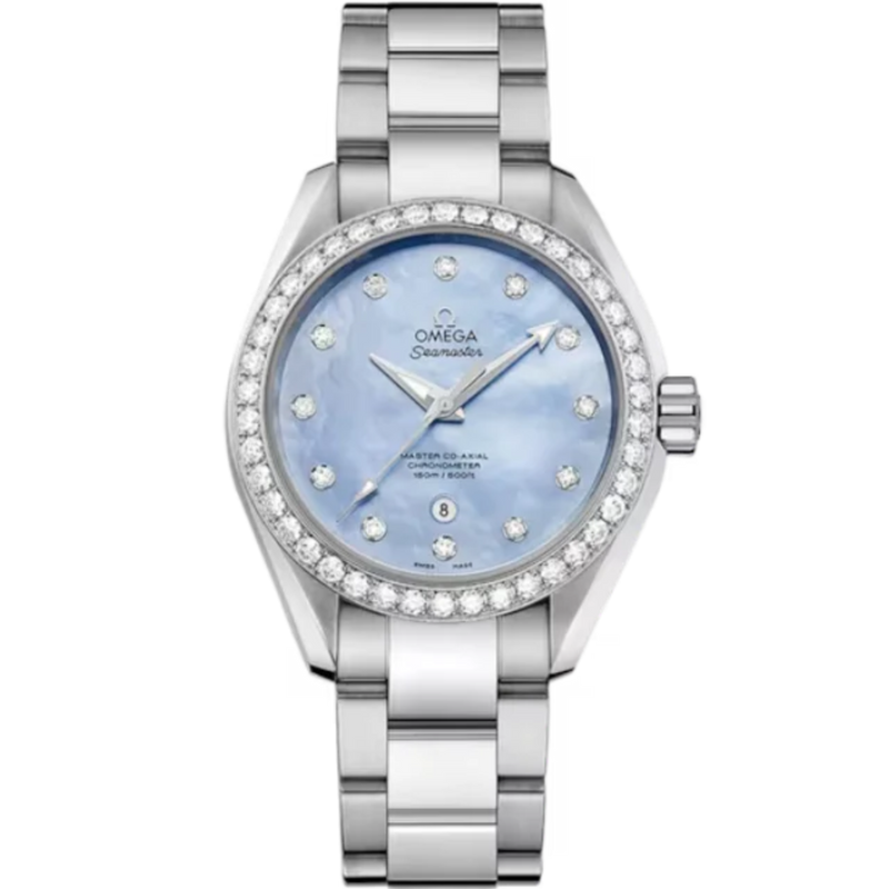 SEAMASTER AQUA TERRA 150M 34 MM STAINLESS STEEL WITH BLUE MOTHER OF PEARL DIAL - Omega