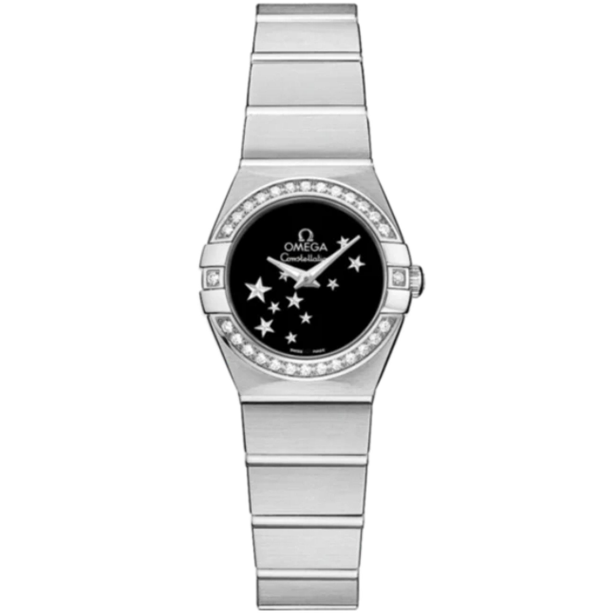CONSTELLATION 24 MM STAINLESS STEEL WITH BLACK DIAL - Omega