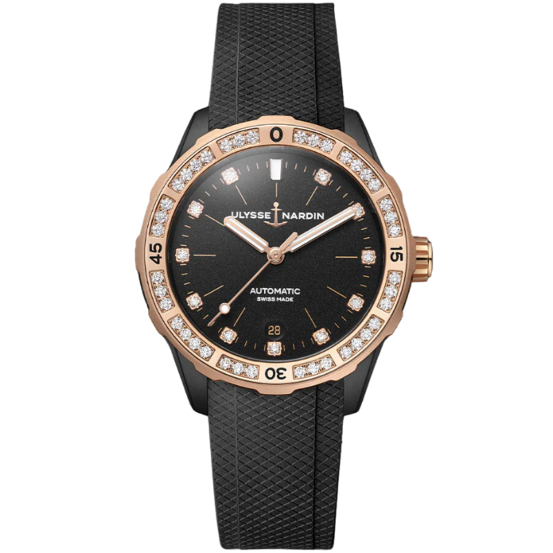 DIVER 39 MM ROSE GOLD WITH BLACK DIAL - Ulysse Nardin