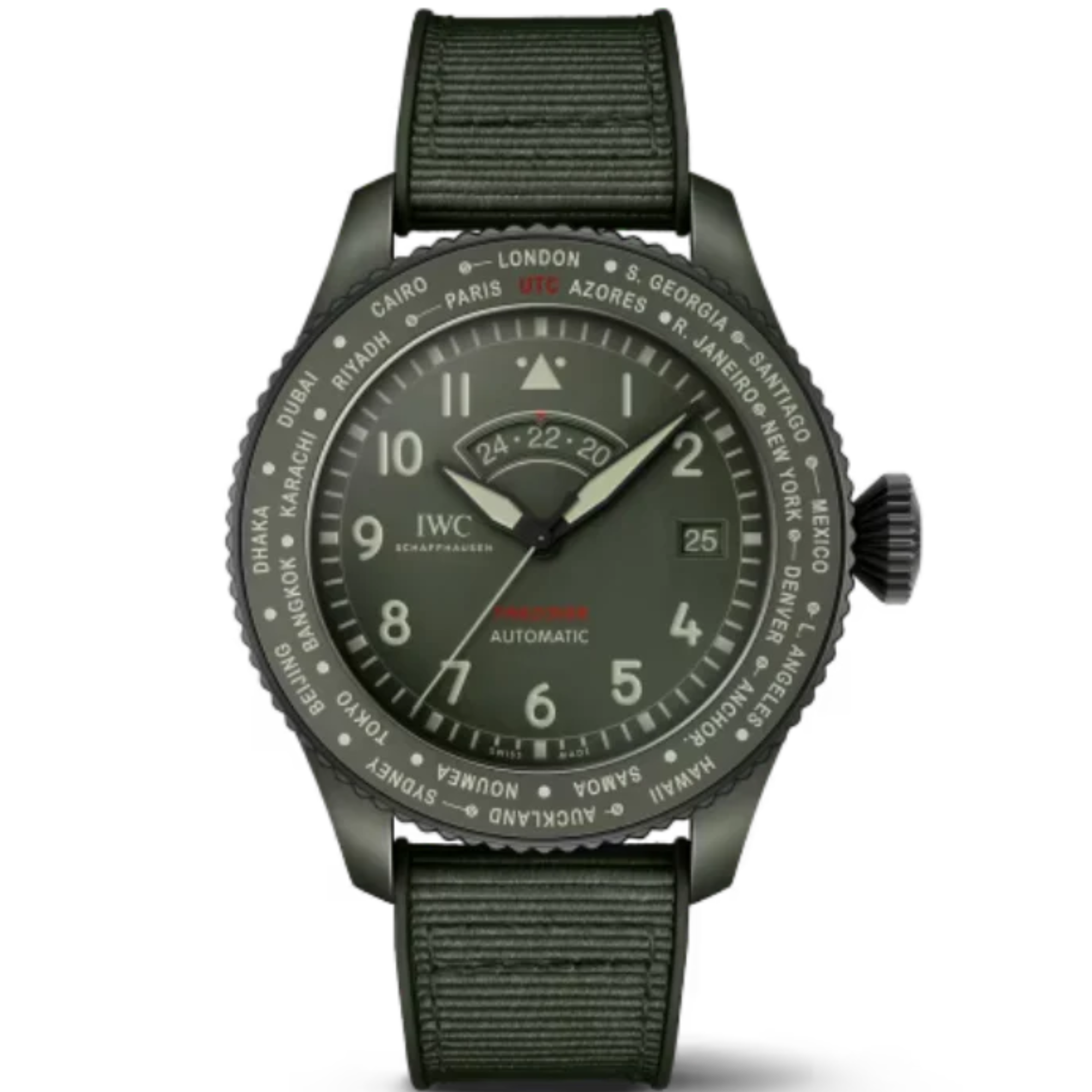 PILOT’S WATCH TIMEZONER TOP GUN WOODLAND 46 MM CERAMIC WITH GREEN DIAL - IWC