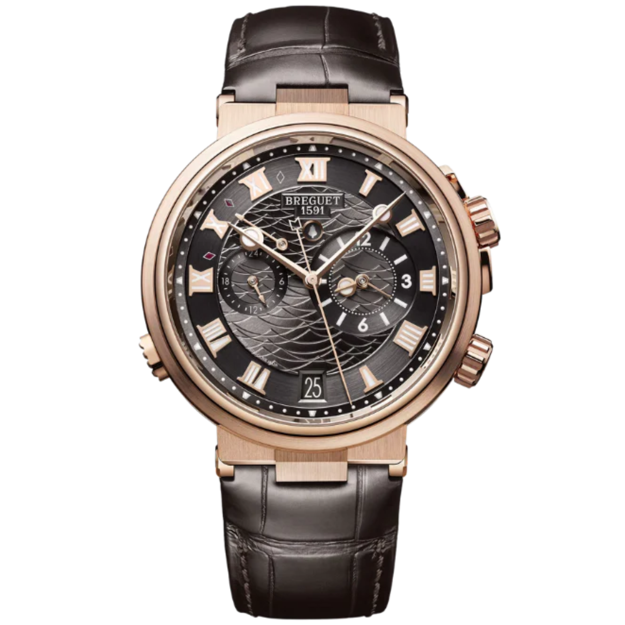 MARINE ALARME MUSICALE 5547 40 MM ROSE GOLD WITH SUNBURST SLATE GREY DIAL - Breguet