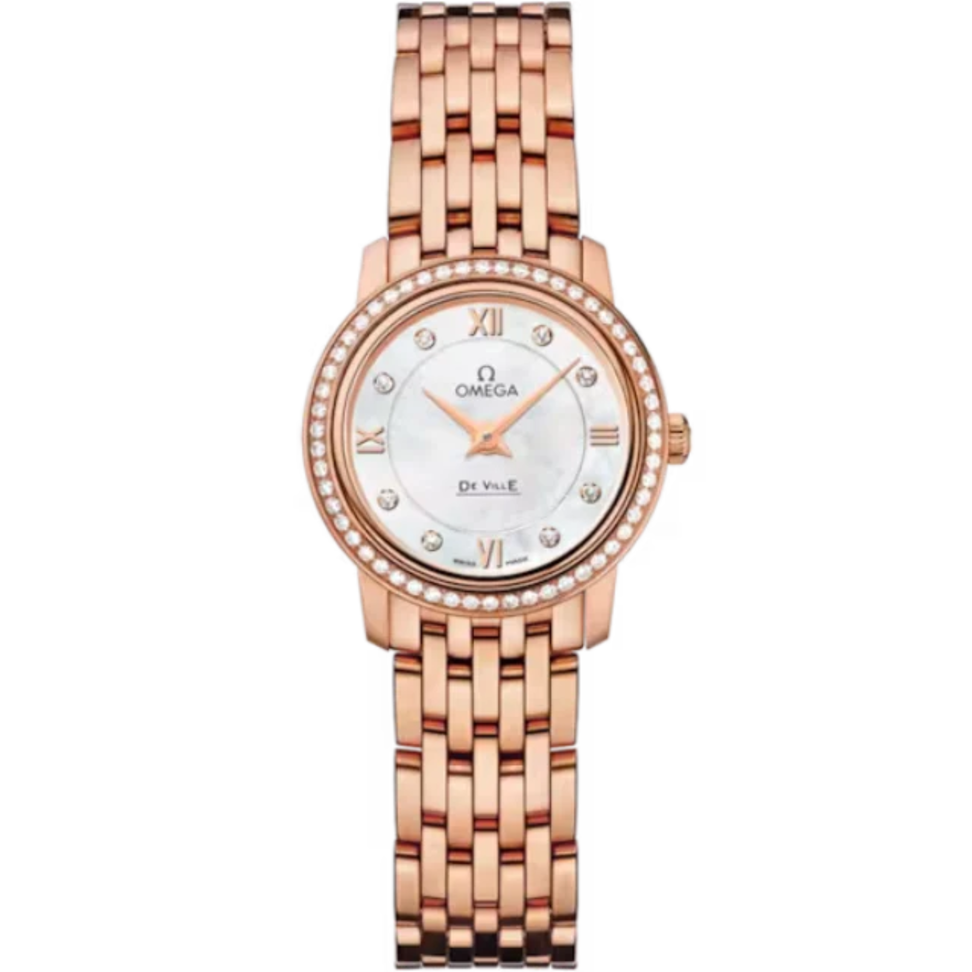 DE VILLE PRESTIGE 24 MM RED GOLD WITH MOTHER OF PEARL DIAL - Omega