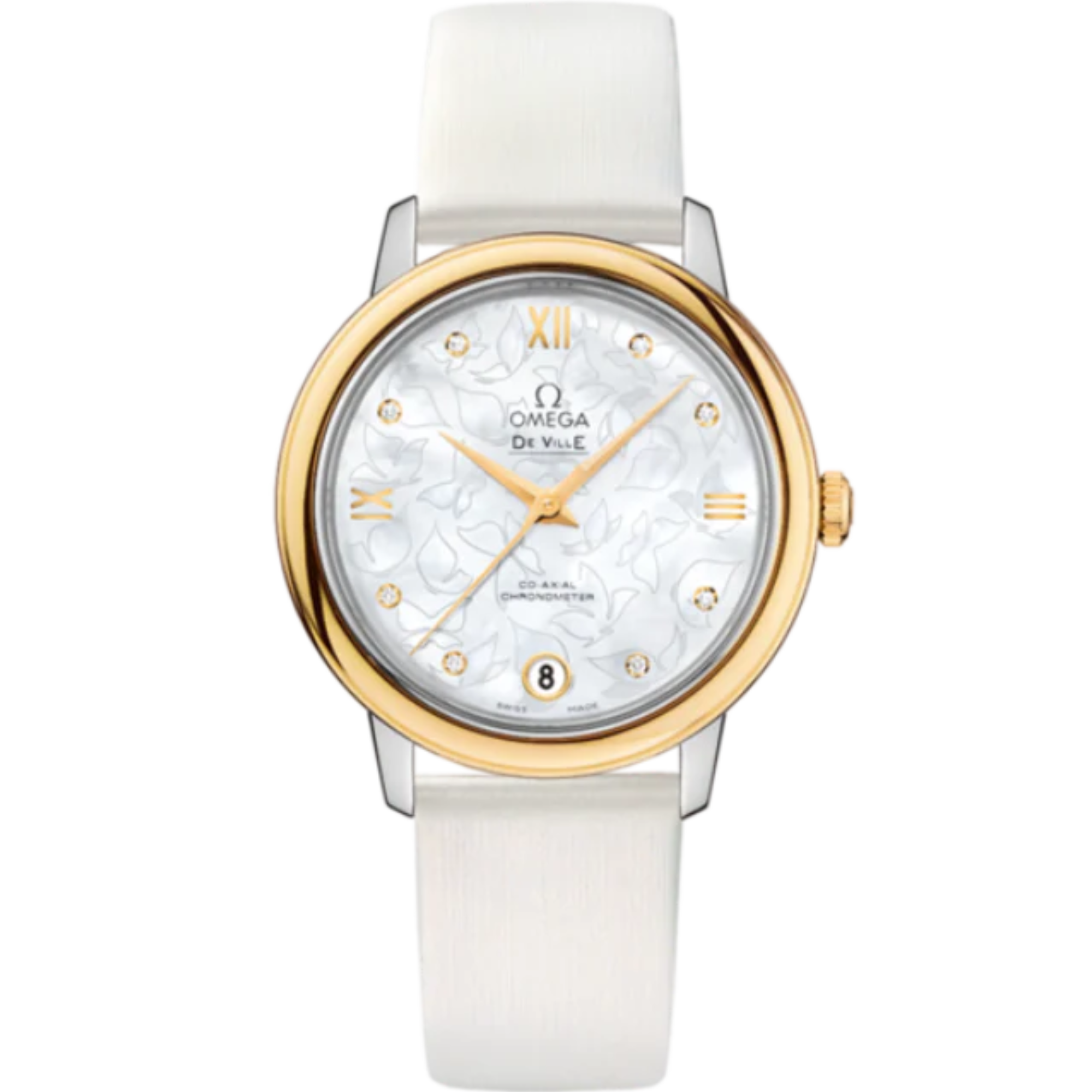 DE VILLE PRESTIGE BUTTERFLY 33 MM STAINLESS STEEL - YELLOW GOLD WITH MOTHER OF PEARL DIAL - Omega