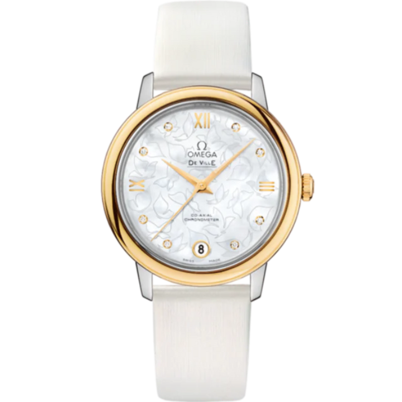 DE VILLE PRESTIGE BUTTERFLY 33 MM STAINLESS STEEL - YELLOW GOLD WITH MOTHER OF PEARL DIAL - Omega