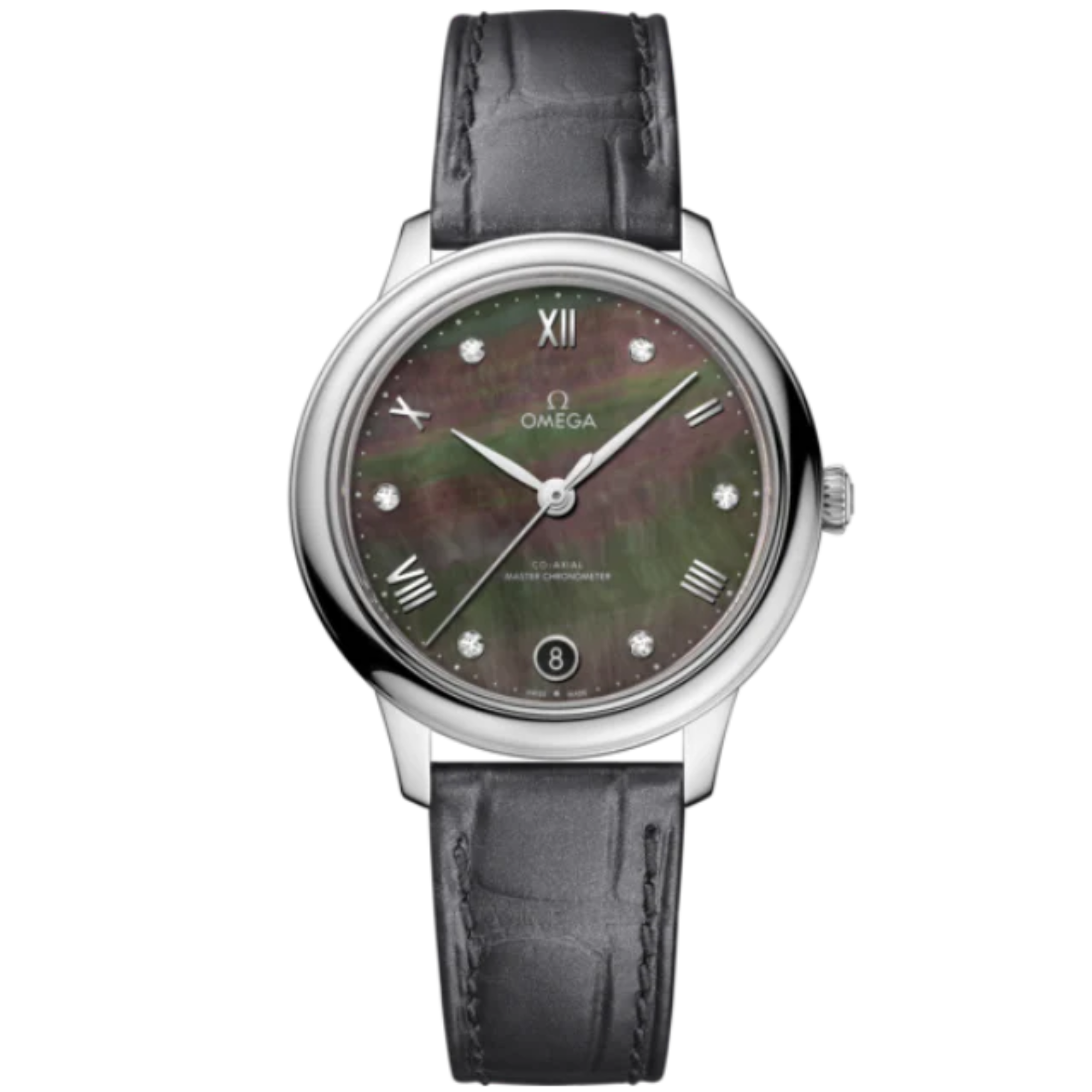 DE VILLE PRESTIGE 34 MM STAINLESS STEEL WITH GREY MOTHER OF PEARL DIAL - Omega