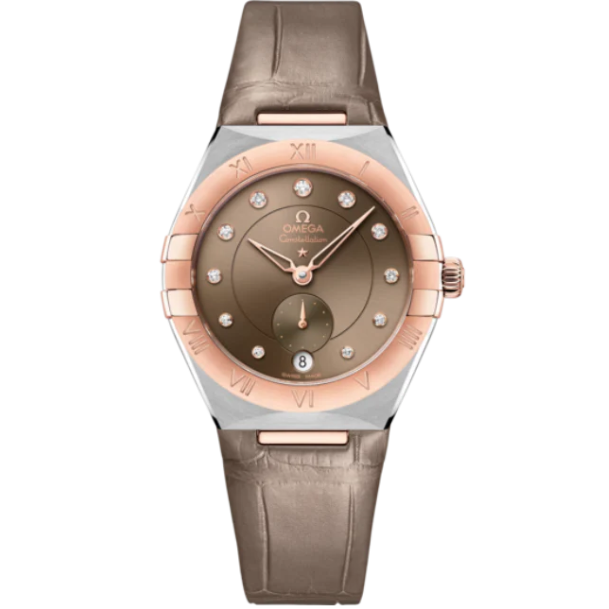 CONSTELLATION 34 MM STAINLESS STEEL - SEDNA™ GOLD WITH BROWN DIAL - Omega