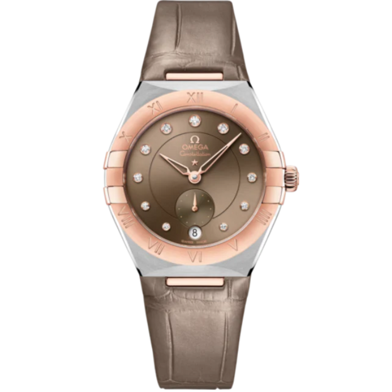 CONSTELLATION 34 MM STAINLESS STEEL - SEDNA™ GOLD WITH BROWN DIAL - Omega