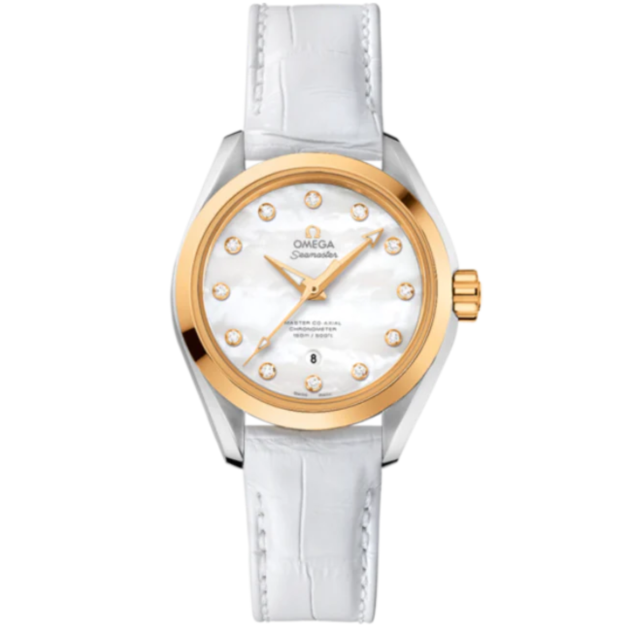 SEAMASTER AQUA TERRA 150M 34 MM STAINLESS STEEL - YELLOW GOLD WITH MOTHER OF PEARL DIAL - Omega