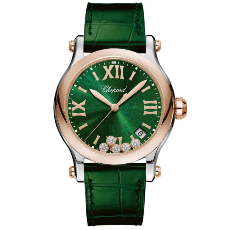 HAPPY SPORT 36 MM ETHICAL ROSE GOLD - LUCENT STEEL™ WITH GREEN DIAL - Chopard