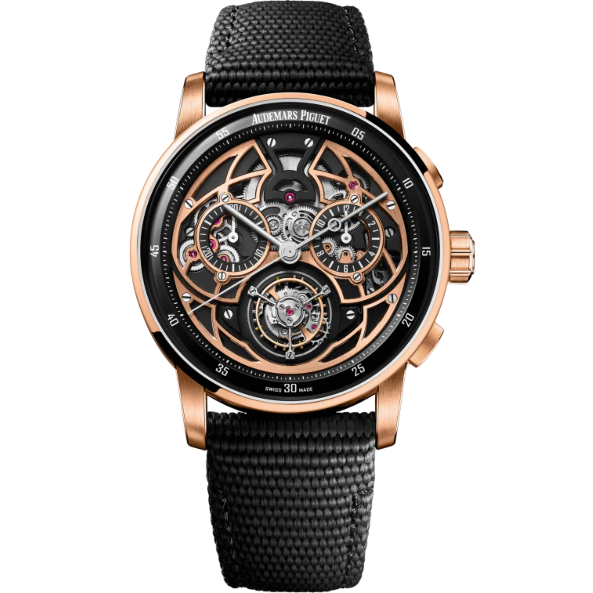 Code 11.59 by Audemars Piguet  41mm Black Rubber-Coated Strap 18-carat Pink Gold Outer Bezel Black Lacquered Inner Bezel - Audemars Piguet