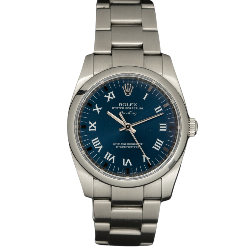 Rolex Ref. 114200 34MM Stainless Steel Airking Blue Dial (Watch + 2011 Card) - Rolex