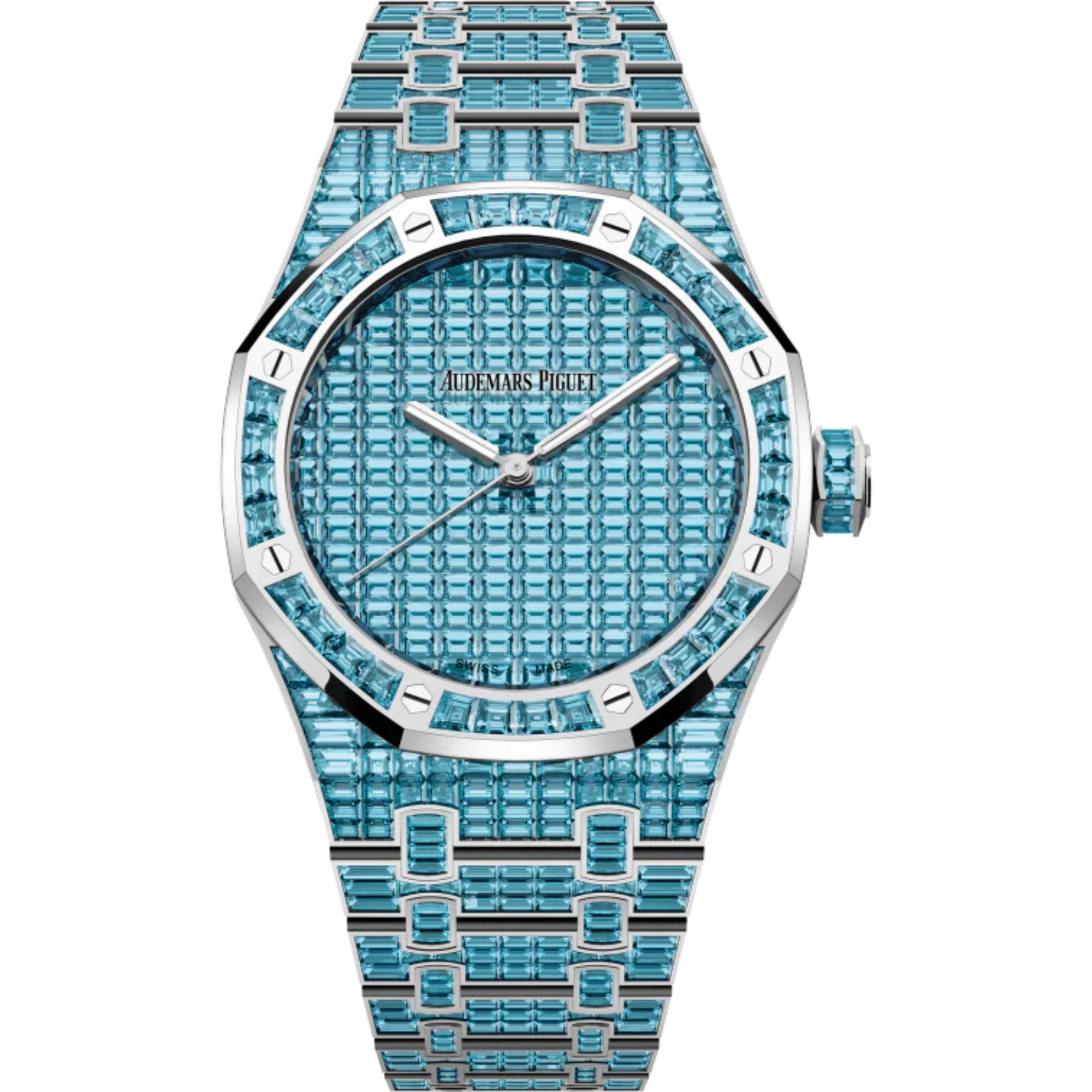 Royal Oak Selfwinding Blue Topaz 41MM 18-Carat White Gold Bracelet Set With Baguette-Cut Blue Topaz 18-Carat White Gold Dial 18-Carat White Gold Case - Audemars Piguet