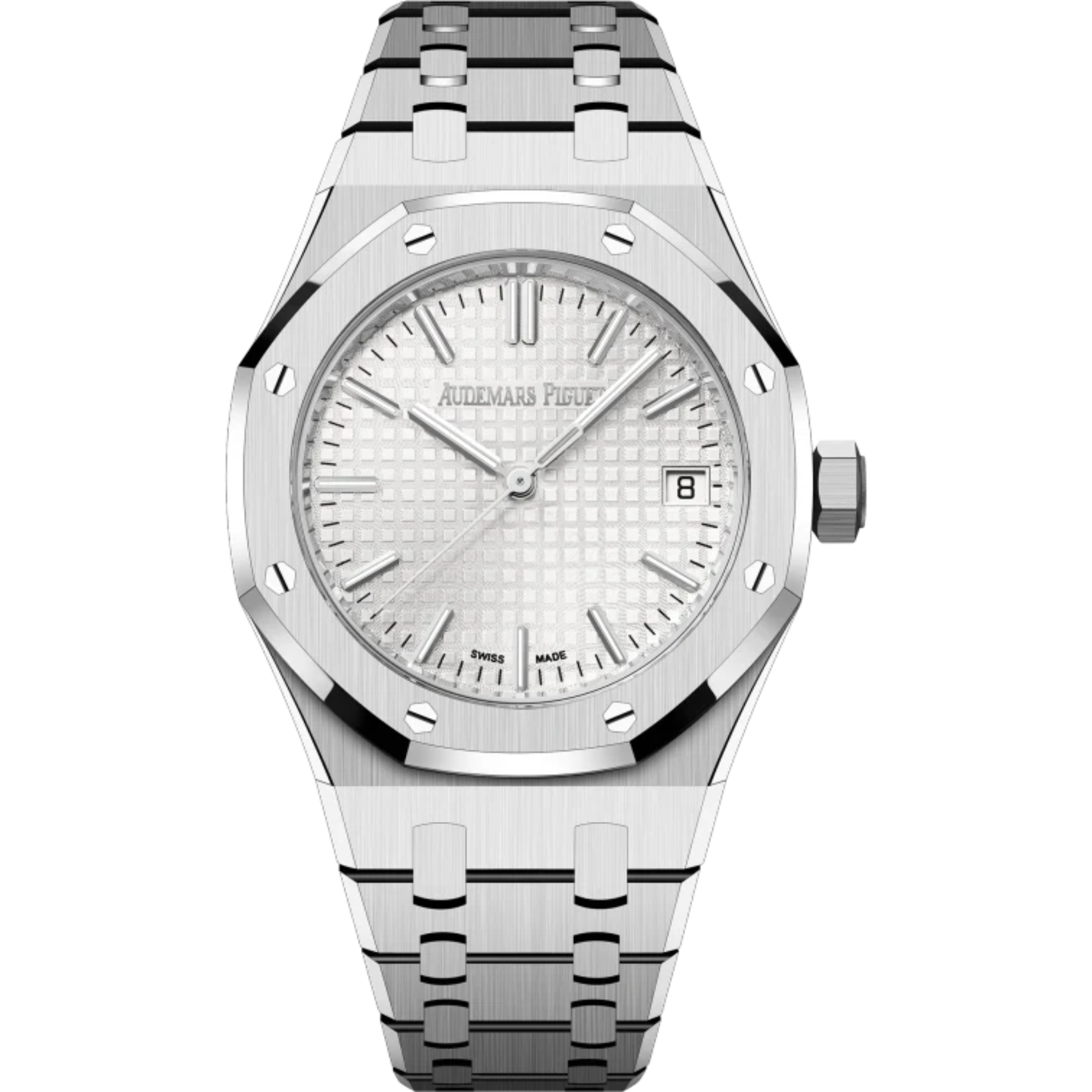 Royal Oak Selfwinding 50th Anniversary 37MM Stainless Steel Bracelet  Silver-Toned Dial With Grande Tapisserie Pattern Stainless Steel Case - Audemars Piguet