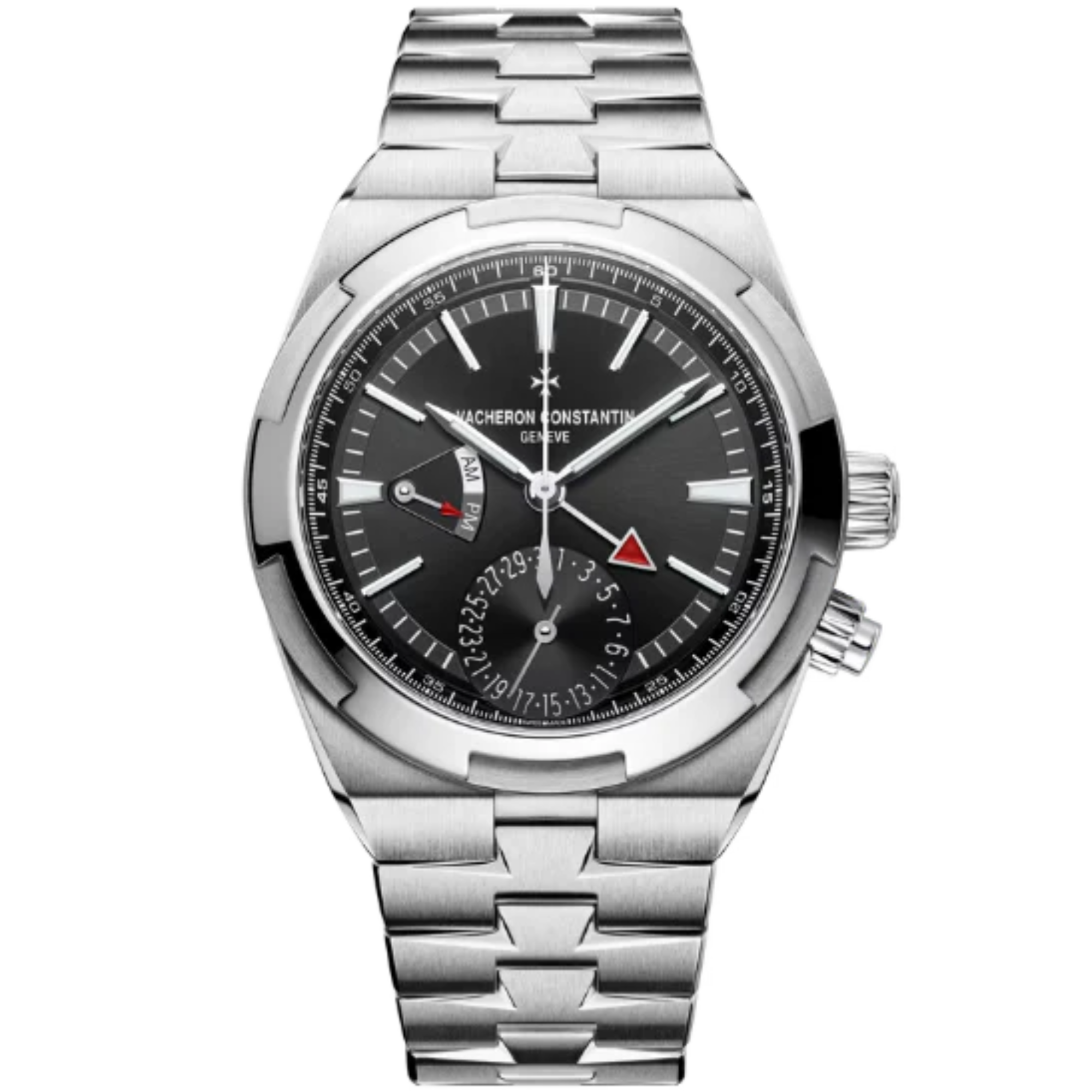 OVERSEAS DUAL TIME 41 MM STAINLESS STEEL WITH BLACK BRASS DIAL - Vacheron Constantin