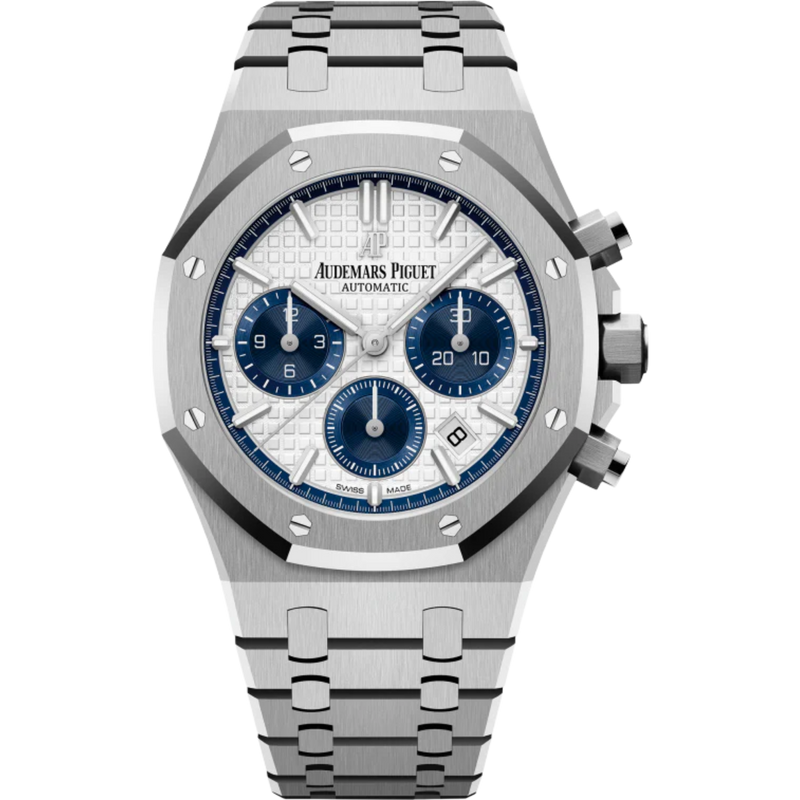 Royal Oak Selfwinding Chronograph 38MM Stainless Steel Bracelet Silver-Toned Dial With Grande Tapisserie Pattern Stainless Steel Case - Audemars Piguet
