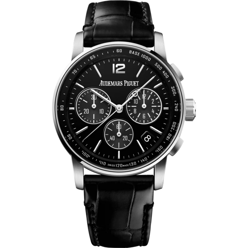 Code 11.59 by Audemars Piguet 41mm Black Alligator Strap Lacquered Black Dial 18-Carat White Gold Case - Audemars Piguet