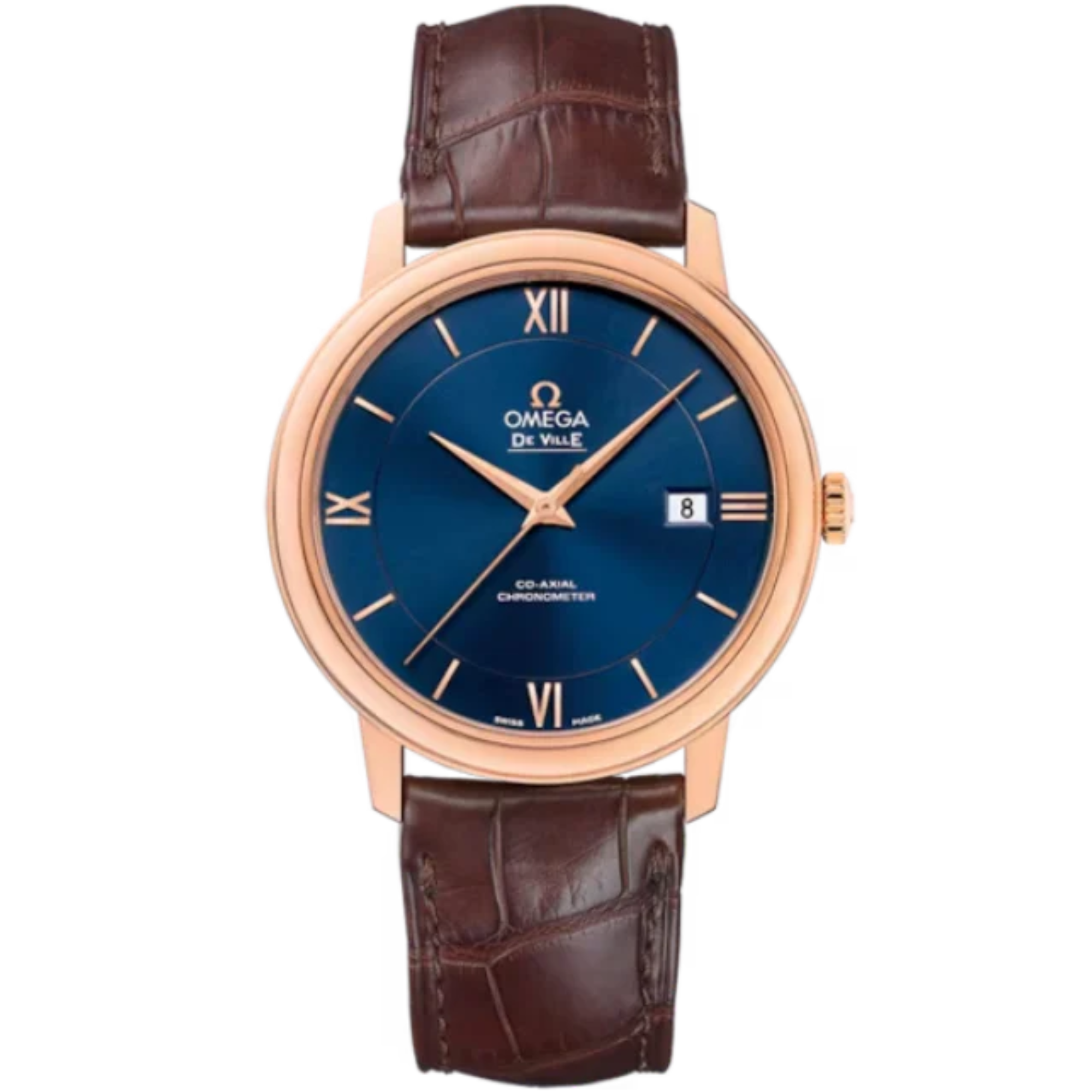DE VILLE PRESTIGE 39 MM RED GOLD WITH BLUE DIAL - Omega