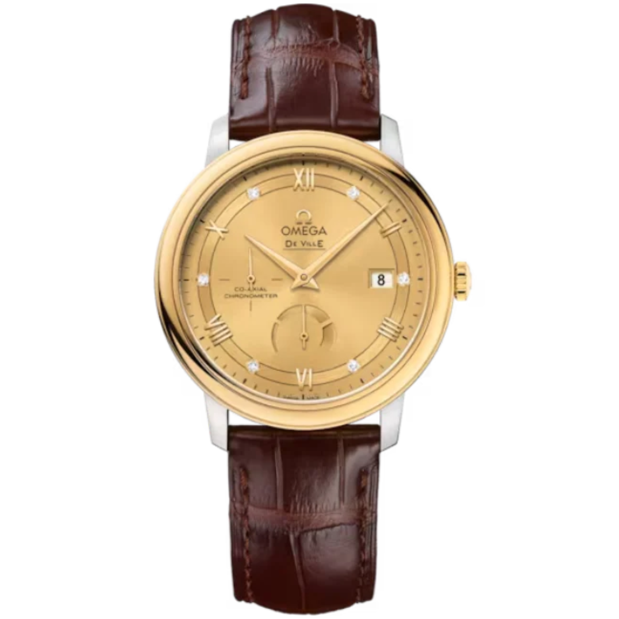 DE VILLE PRESTIGE 39 MM STAINLESS STEEL - YELLOW GOLD WITH YELLOW DIAL - Omega