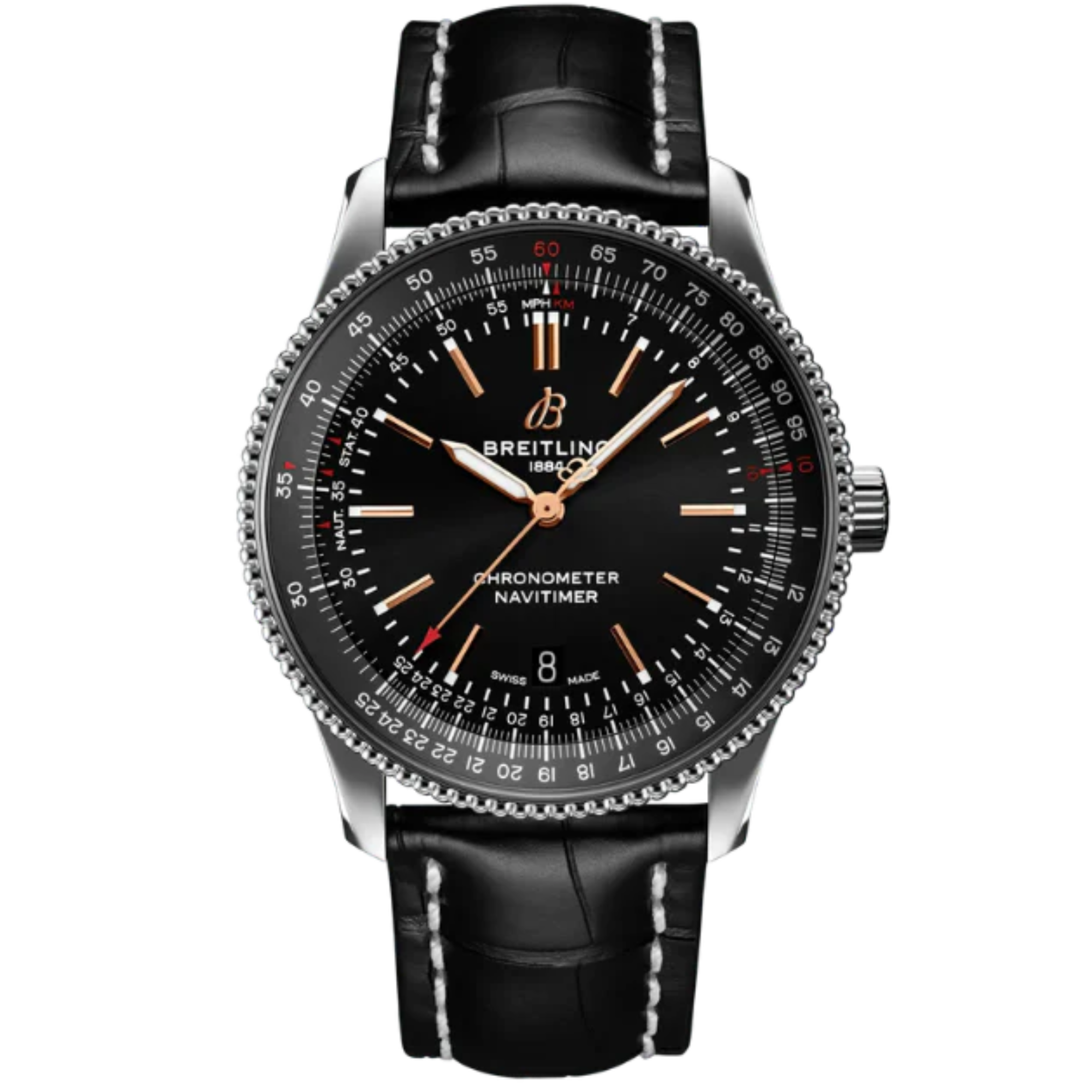 NAVITIMER AUTOMATIC 41 MM STAINLESS STEEL WITH BLACK DIAL - Breitling