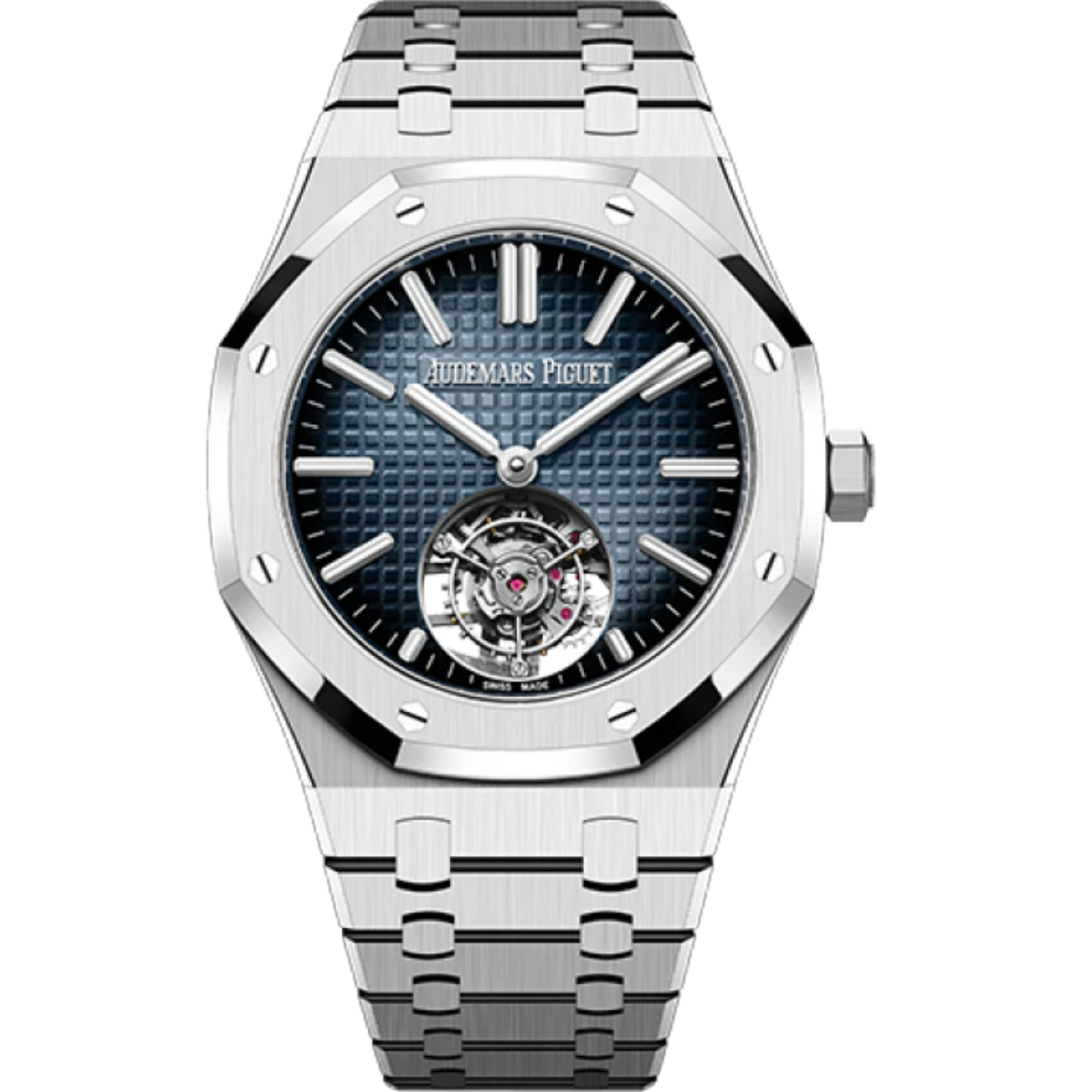 Royal Oak Selfwinding Flying Tourbillon 50th Anniversary 41MM Stainless Steel Bracelet Smoked Blue Dial With Grande Tapisserie Pattern Stainless Steel Case - Audemars Piguet