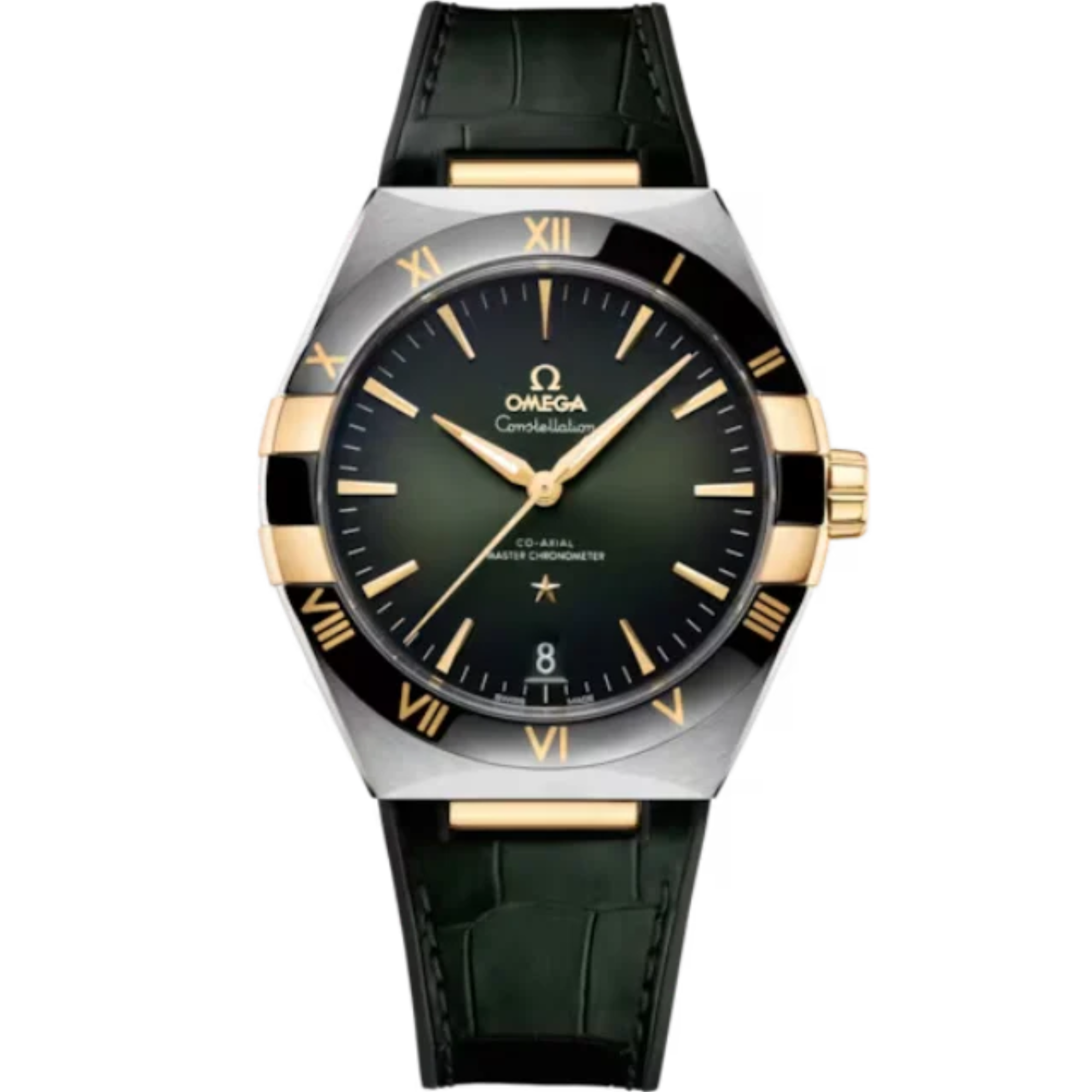CONSTELLATION 41 MM STAINLESS STEEL - YELLOW GOLD WITH GREEN DIAL - Omega