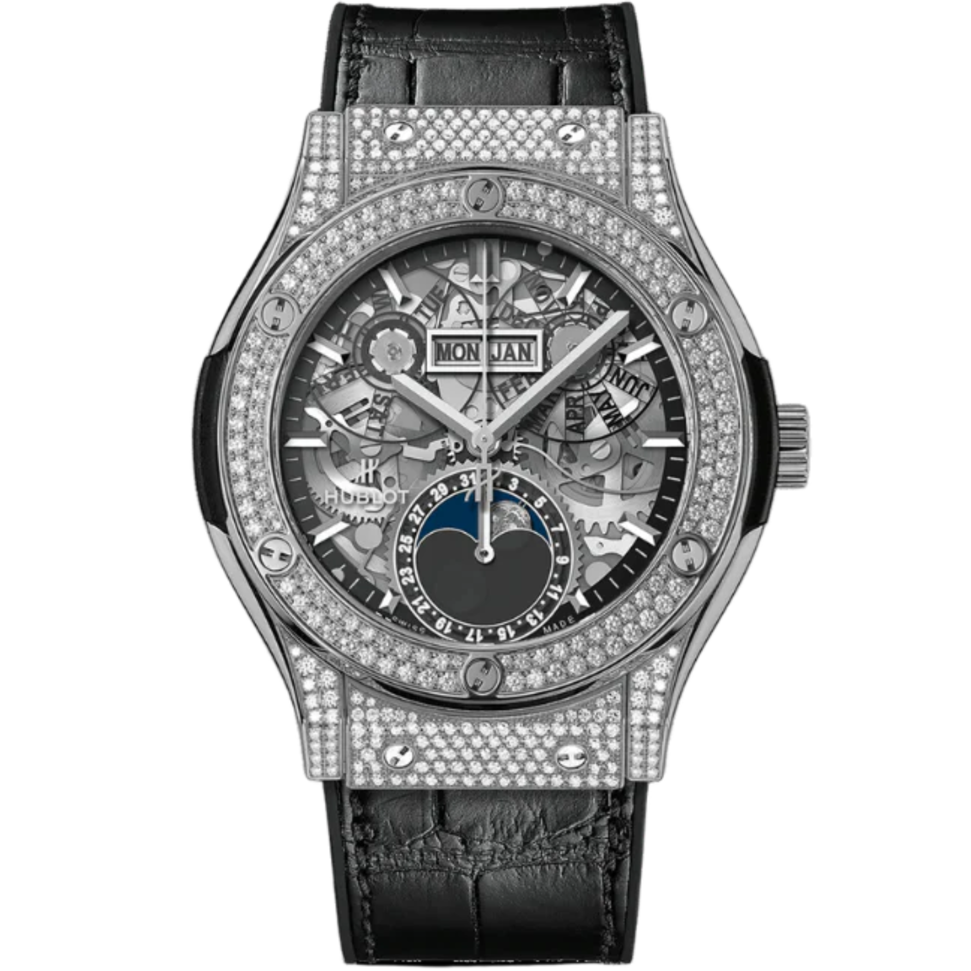 CLASSIC FUSION 42 MM AEROFUSION MOONPHASE TITANIUM PAVÉ - Hublot