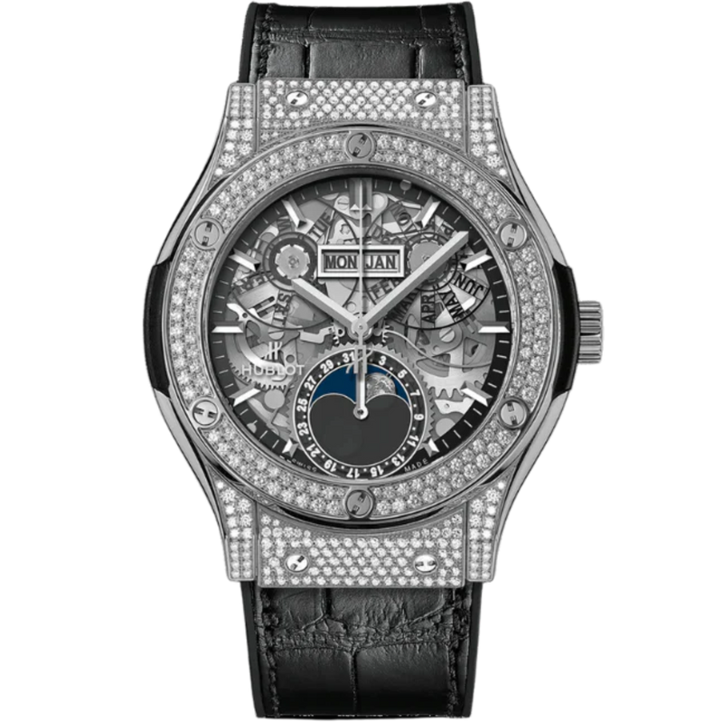 CLASSIC FUSION 42 MM AEROFUSION MOONPHASE TITANIUM PAVÉ - Hublot