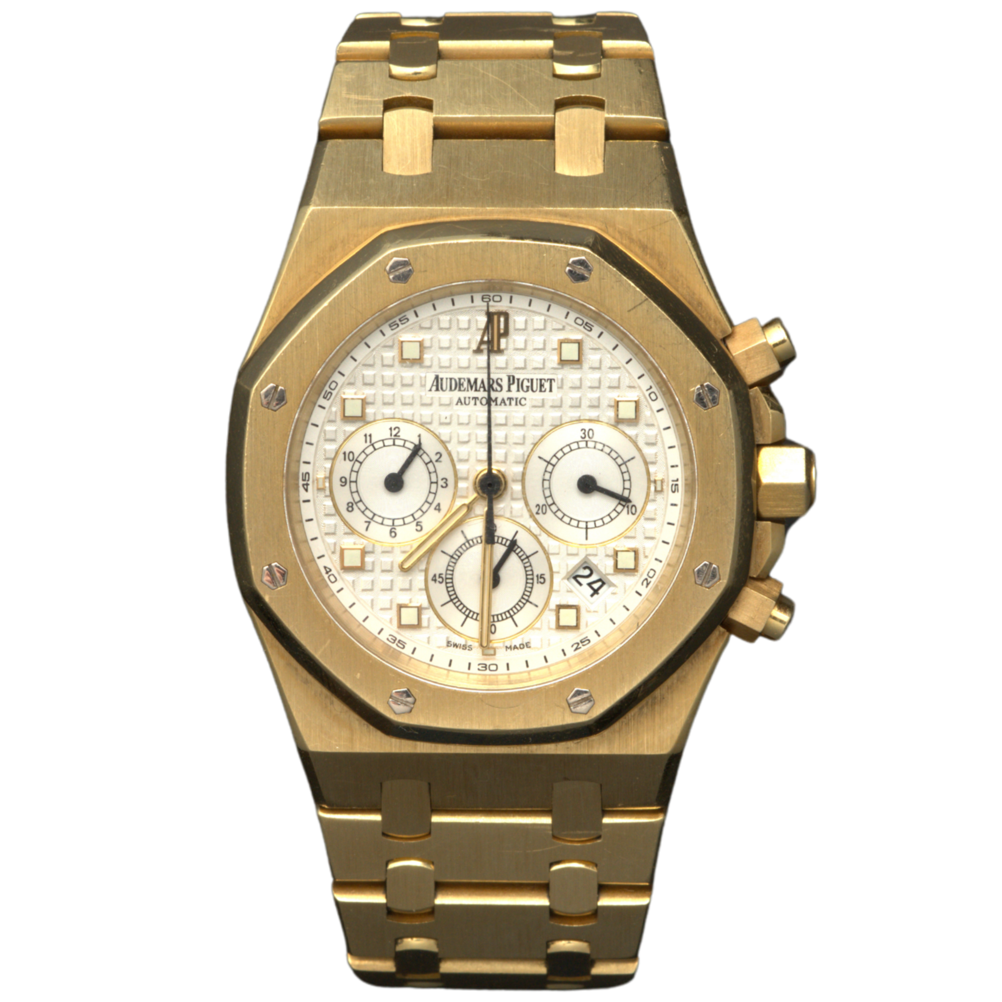 Audemars Piguet Royal Oak Chronograph Ref. 25960BA.OO.1185BA.01 39MM Yellow Gold White Dial - Audemars Piguet