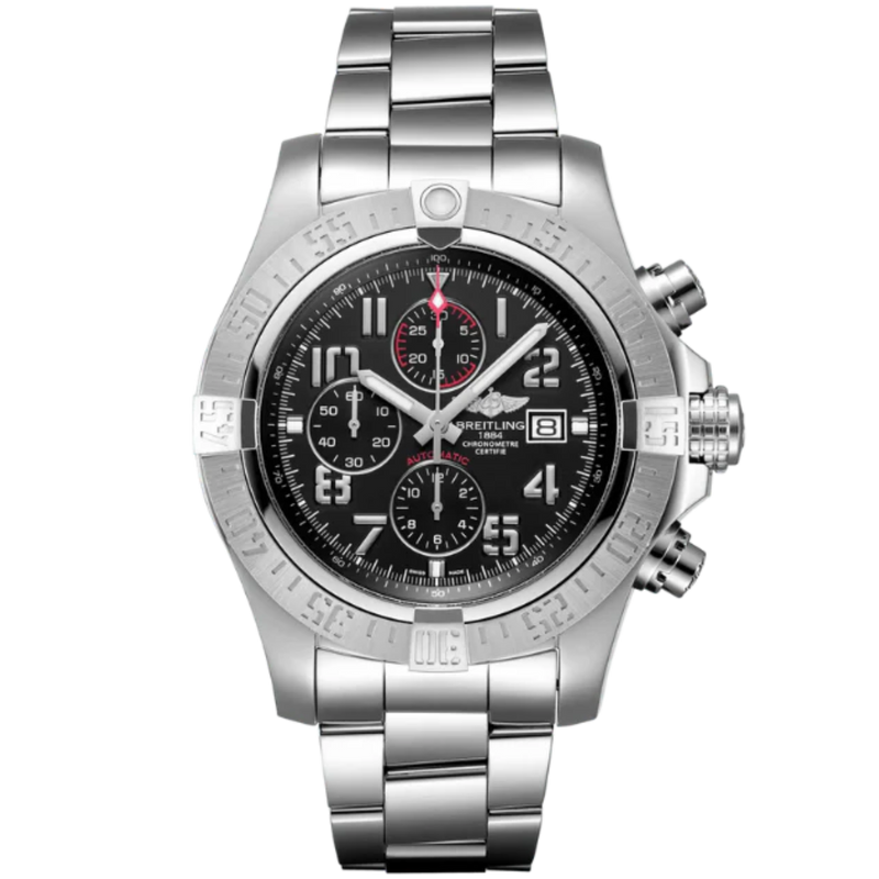 SUPER AVENGER II 48 MM STAINLESS STEEL WITH BLACK DIAL - Breitling