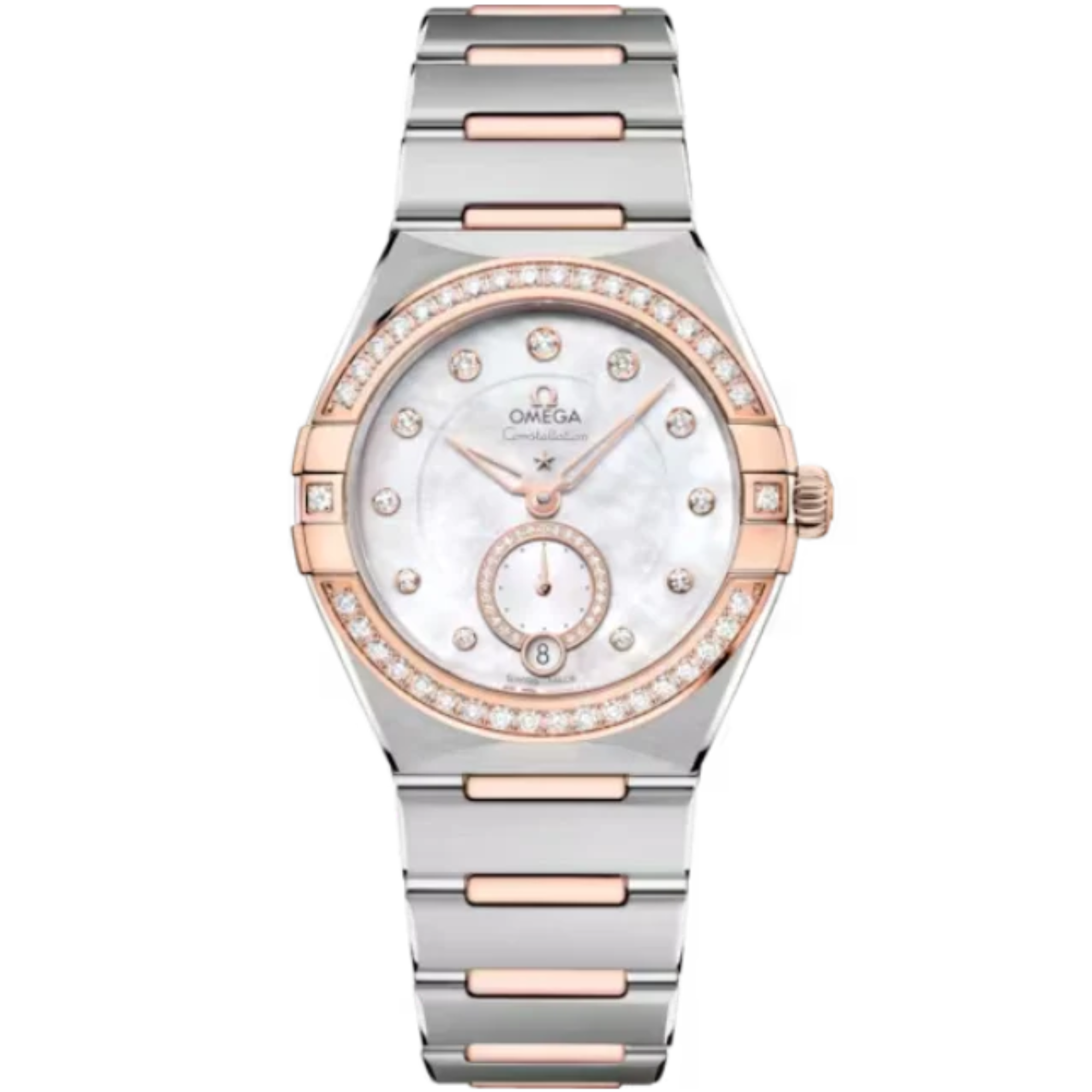 CONSTELLATION 34 MM STAINLESS STEEL - SEDNA™ GOLD WITH MOTHER OF PEARL DIAL - Omega