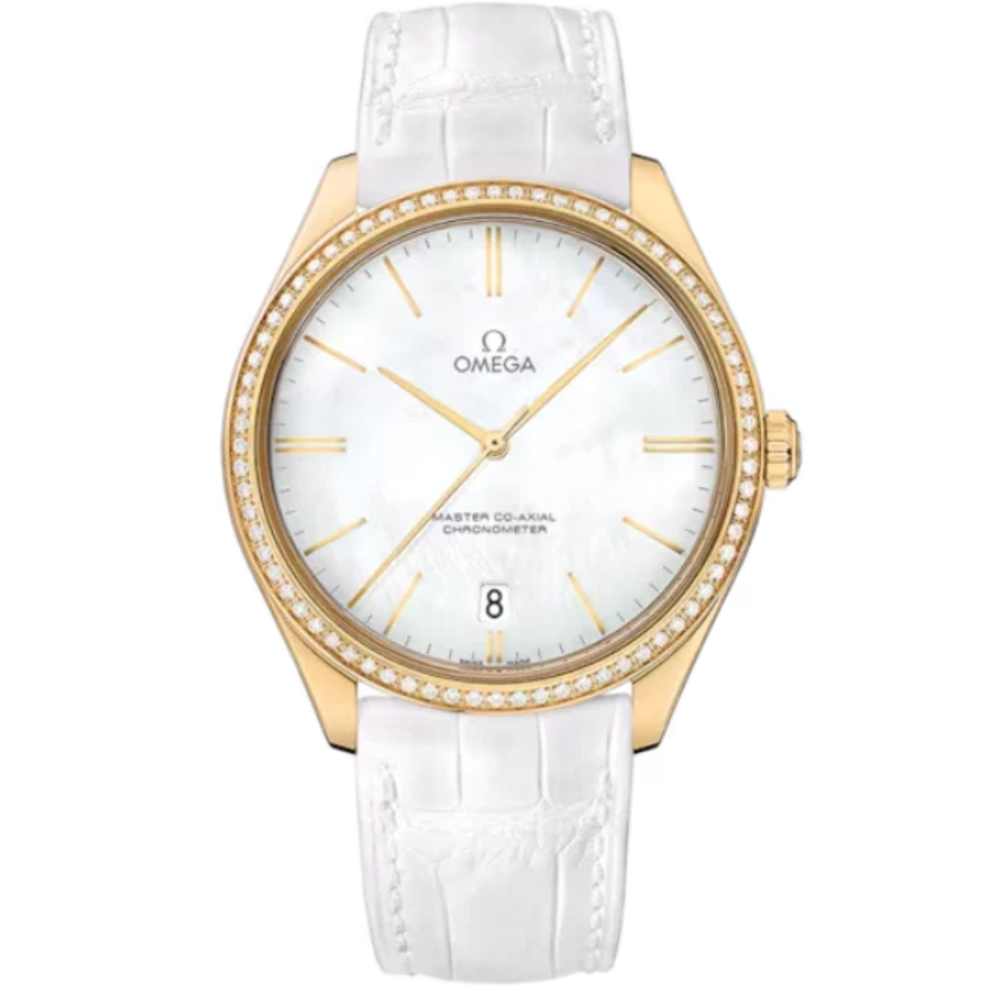 DE VILLE TRÉSOR 40 MM YELLOW GOLD WITH MOTHER OF PEARL DIAL - Omega