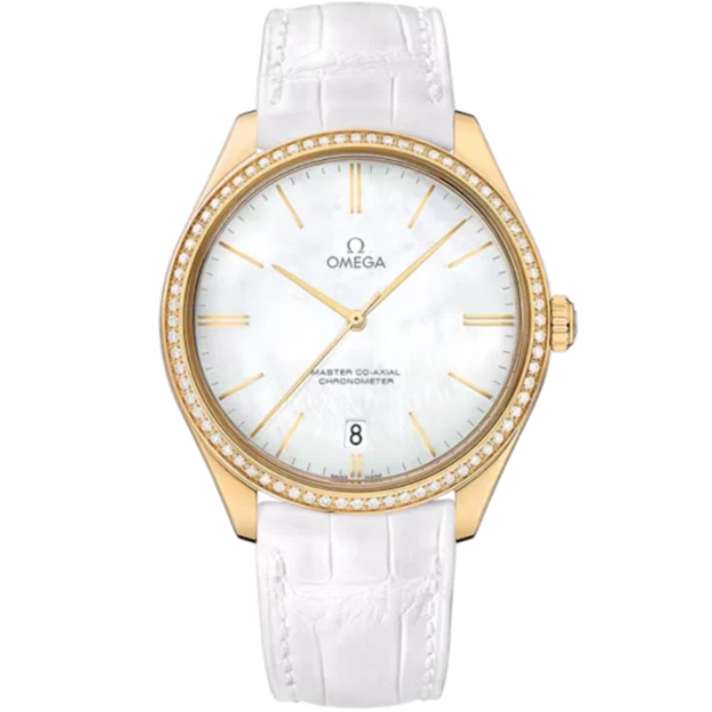 DE VILLE TRÉSOR 40 MM YELLOW GOLD WITH MOTHER OF PEARL DIAL - Omega