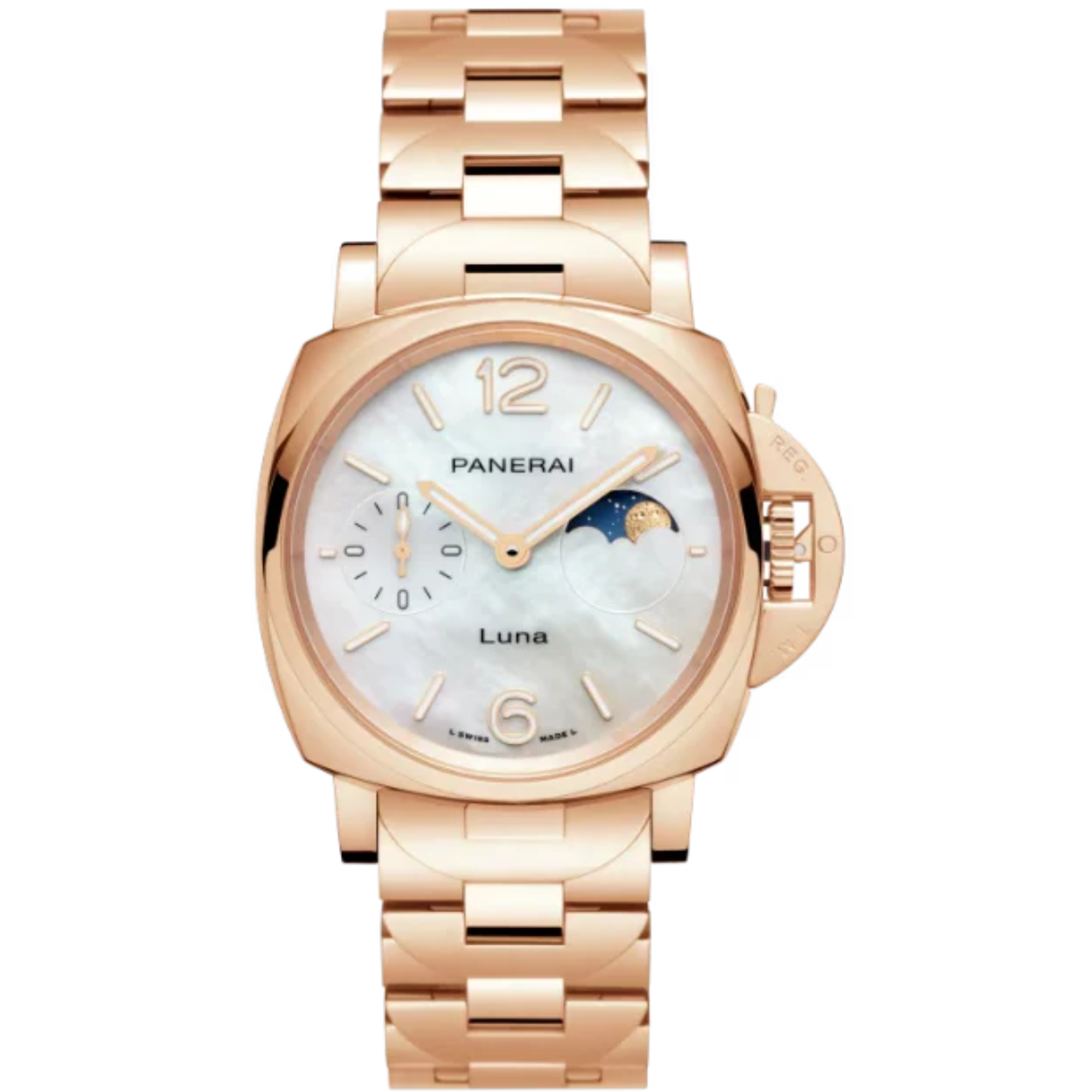 LUMINOR DUE LUNA TUTTOORO PAM01504 38 MM GOLDTECH™ WITH MOTHER OF PEARL DIAL - Panerai