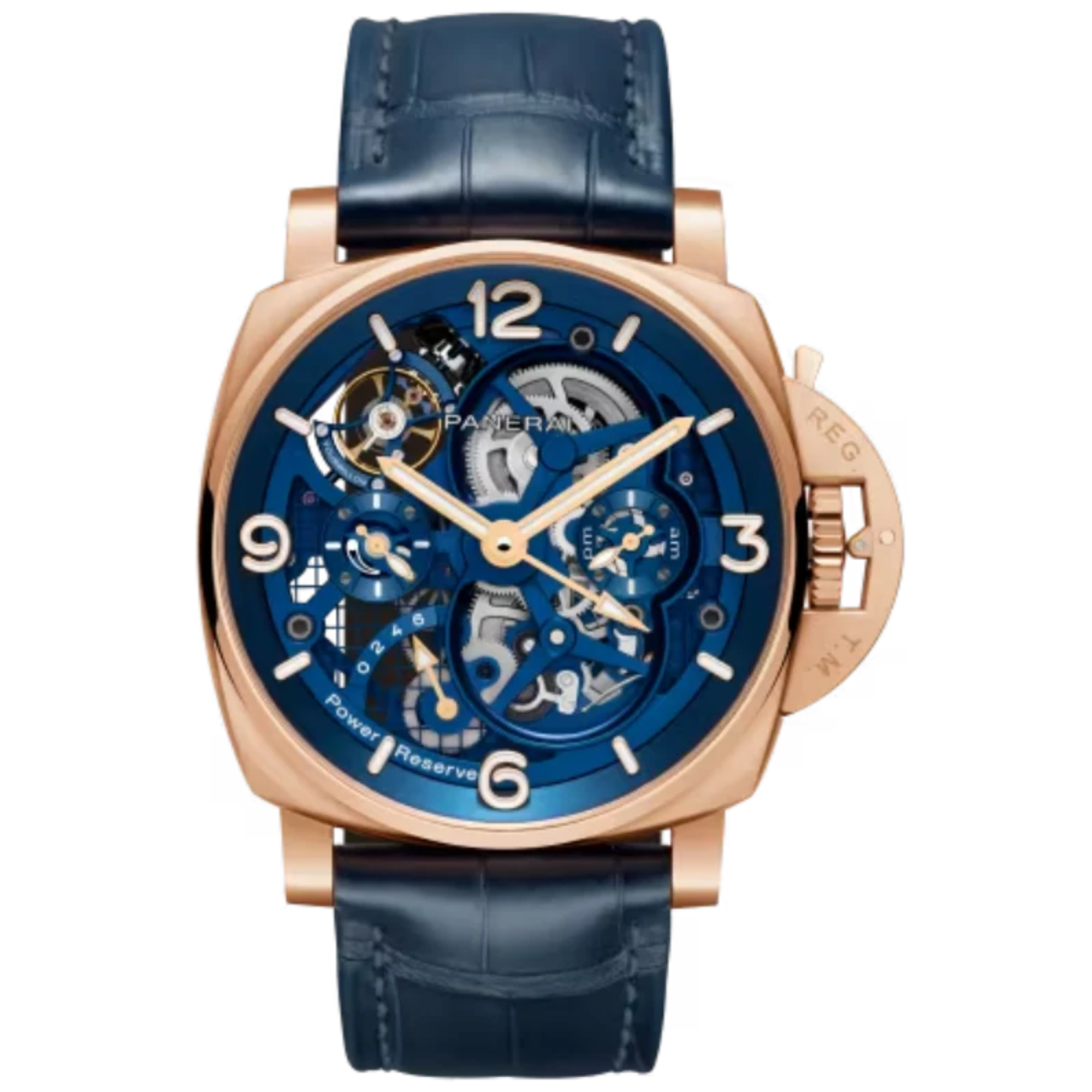 LUMINOR TOURBILLON GMT PAM01060 47 MM GOLD WITH BLUE DIAL - Panerai