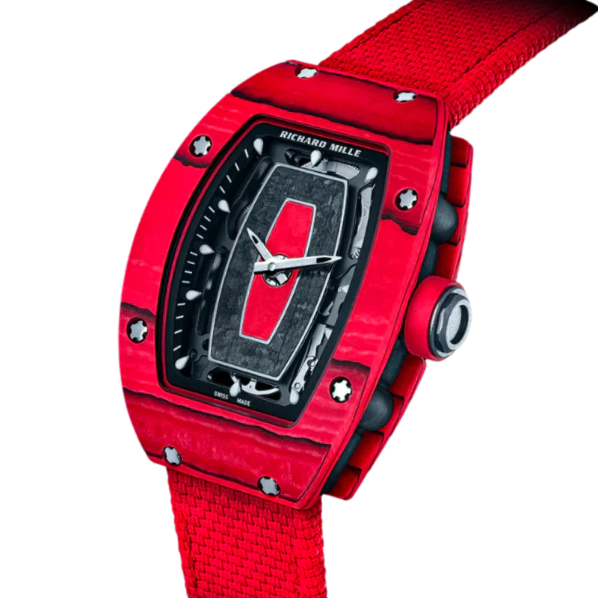 RM 07-01 Red TPT Quartz Skeleton Dial Automatic Rubber Carbon Case - Richard Mille