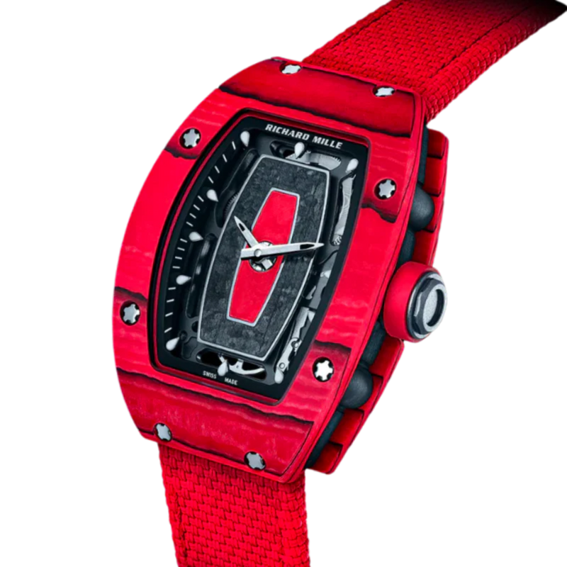 RM 07-01 Red TPT Quartz Skeleton Dial Automatic Rubber Carbon Case - Richard Mille