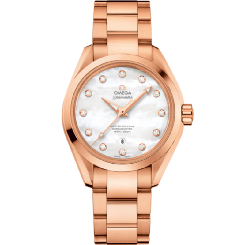 SEAMASTER AQUA TERRA 150M 34 MM SEDNA™ GOLD WITH MOTHER OF PEARL DIAL - Omega