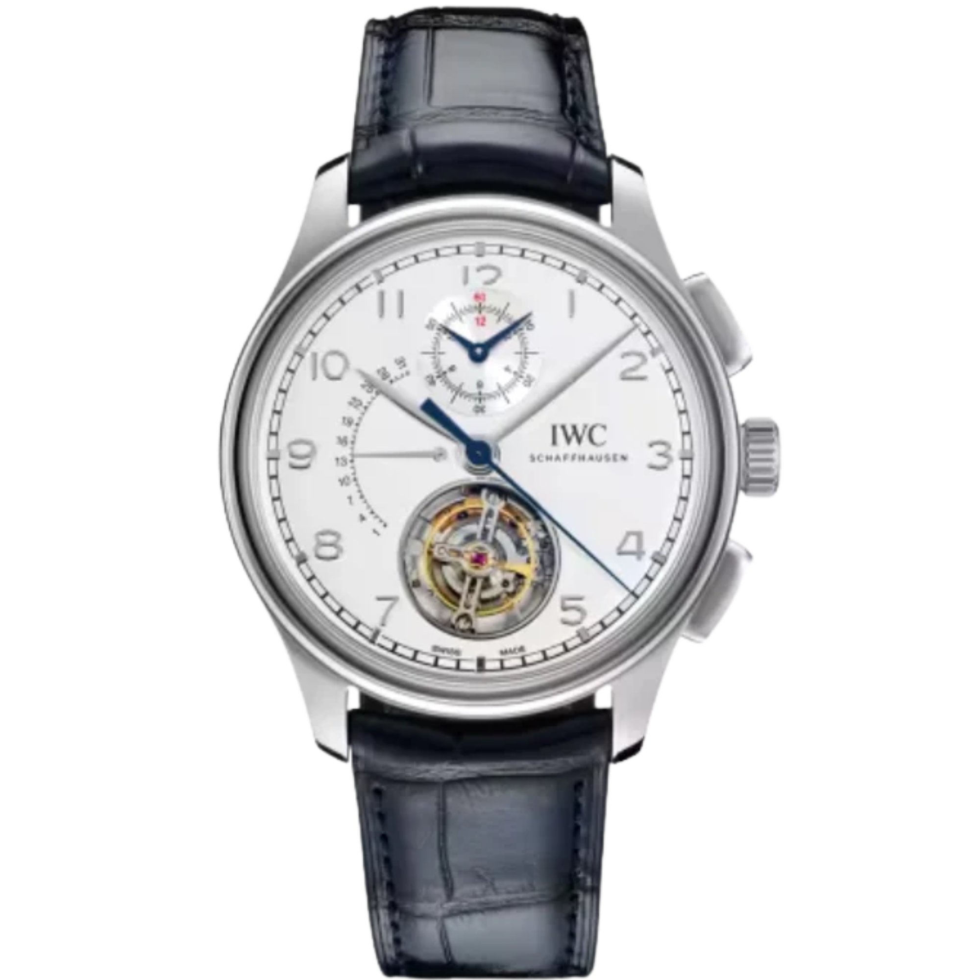 PORTUGIESER TOURBILLON RÉTROGRADE CHRONOGRAPH 43 MM PLATINUM WITH WHITE DIAL - IWC