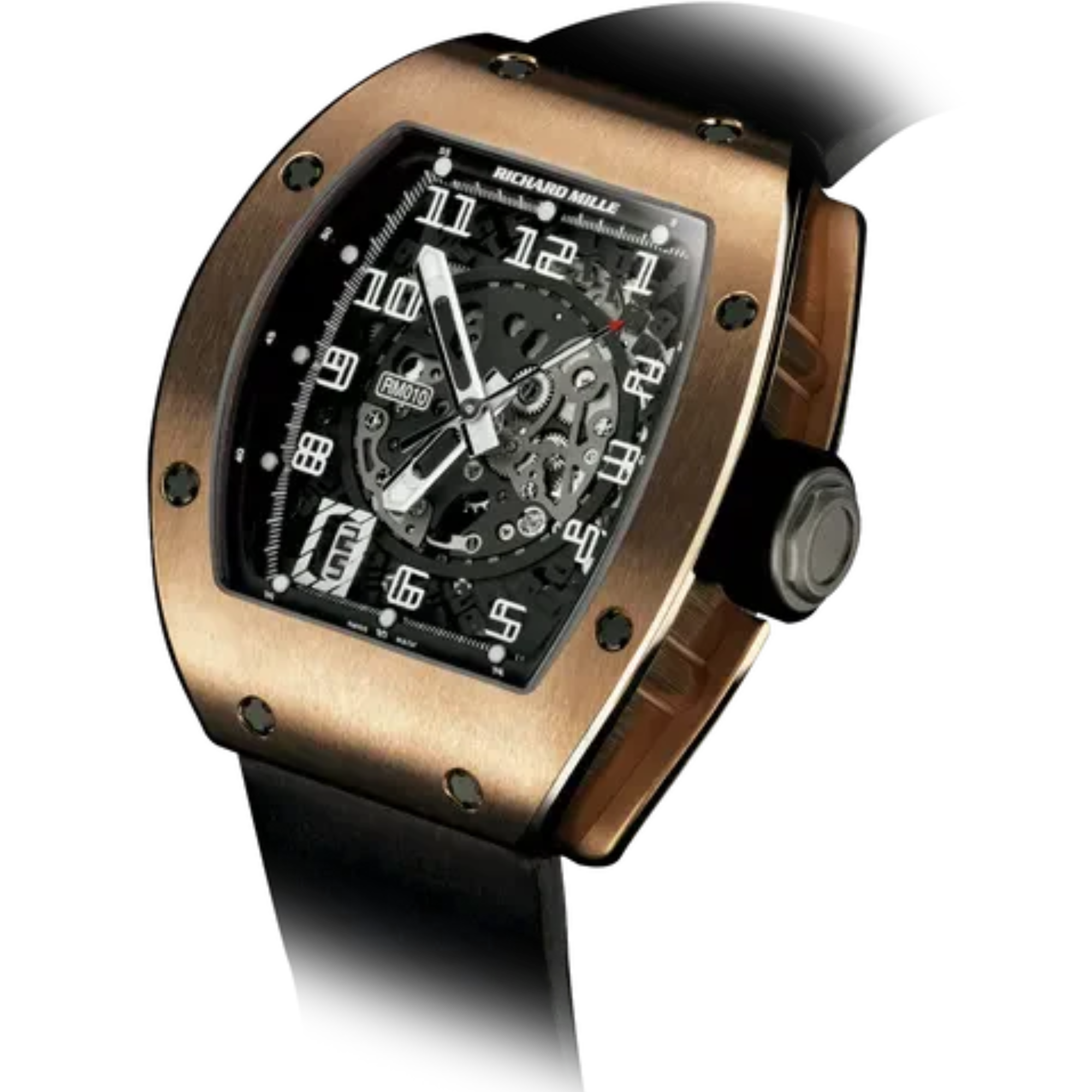 RM 010 Autommatic 18K Rose Gold Black Rubber Strap Titanium Case - Richard Mille