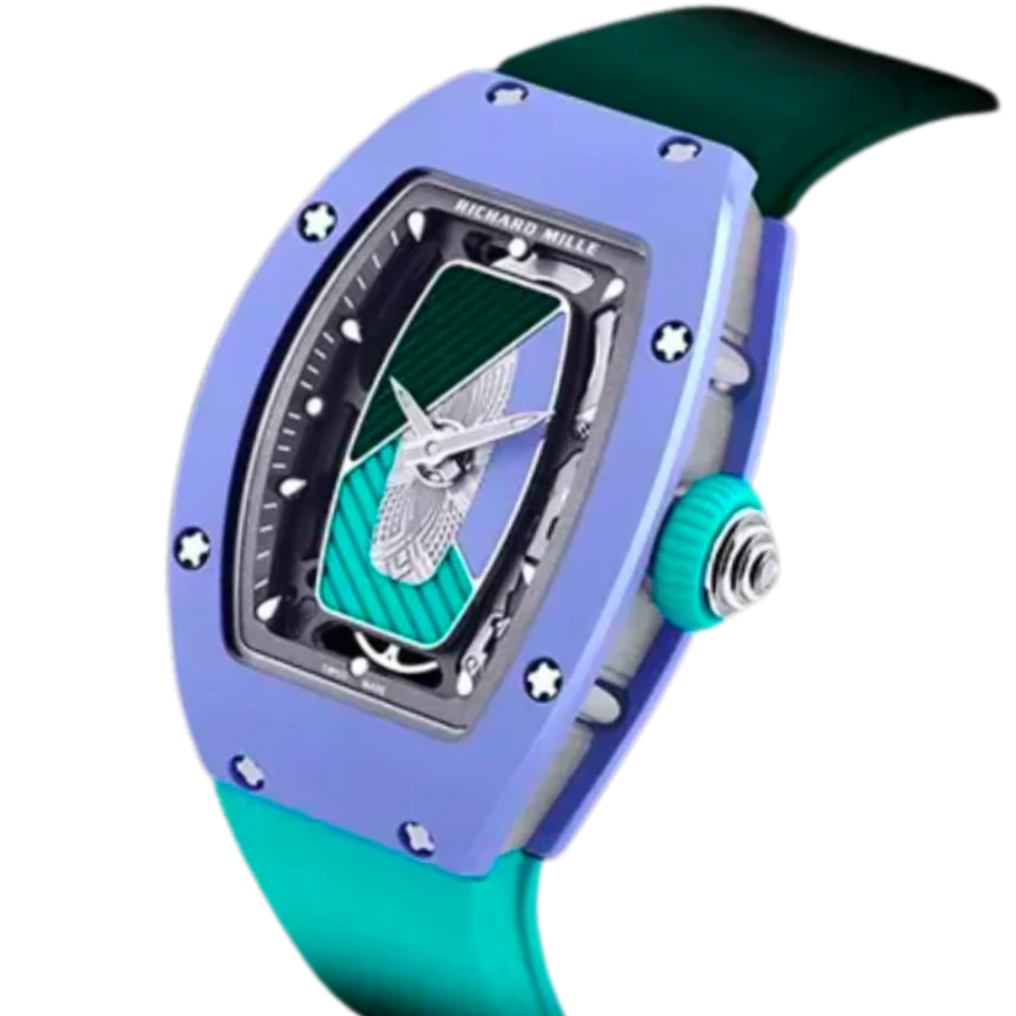 RM 07-01 Automatic Colored Ceramics Self-Winding Skeleton Black Rubber Strap - Richard Mille