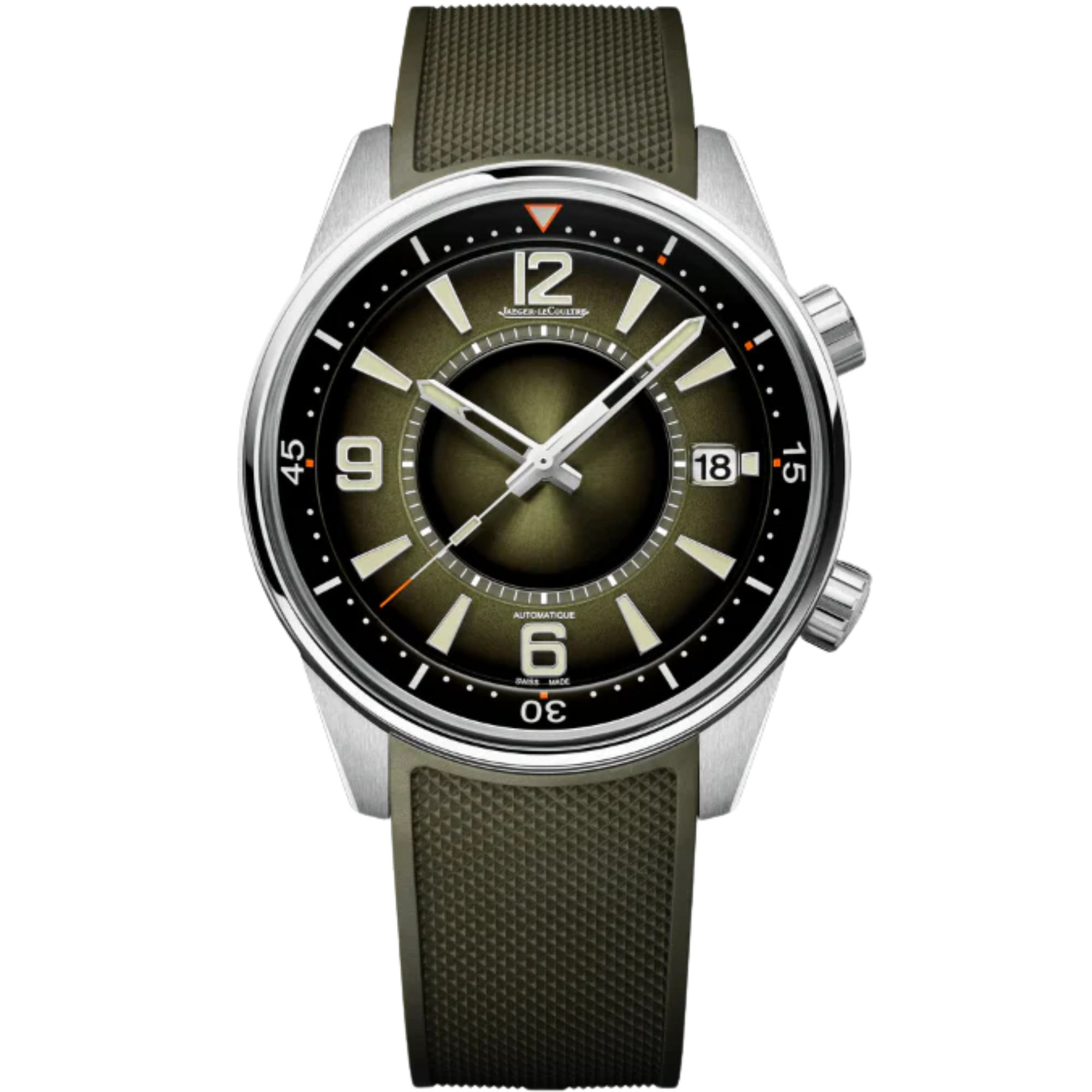 POLARIS DATE 42 MM STAINLESS STEEL WITH GREEN SUNBURST DIAL - Jaeger-LeCoultre